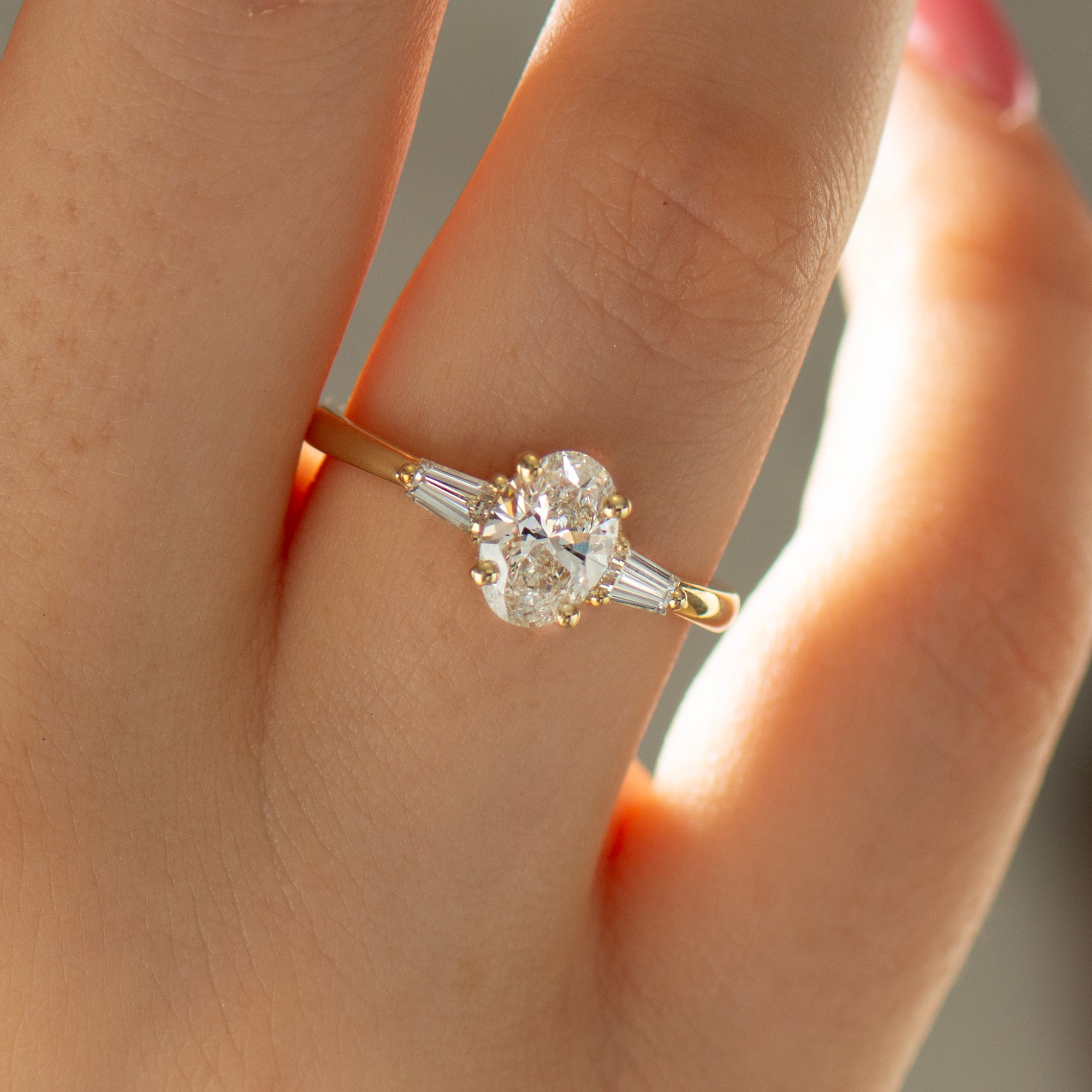 Oval & Baguette Engagement Ring