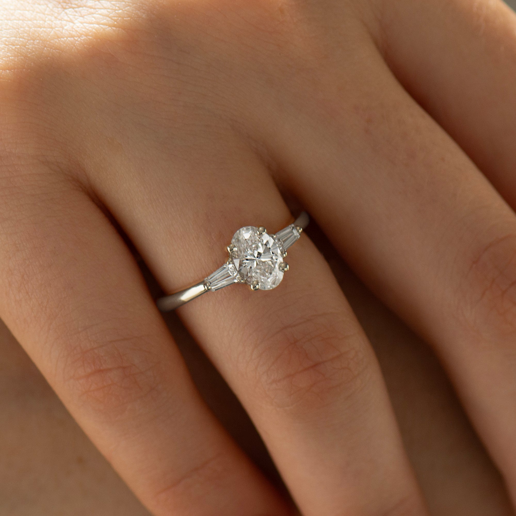 Oval & Baguette Engagement Ring