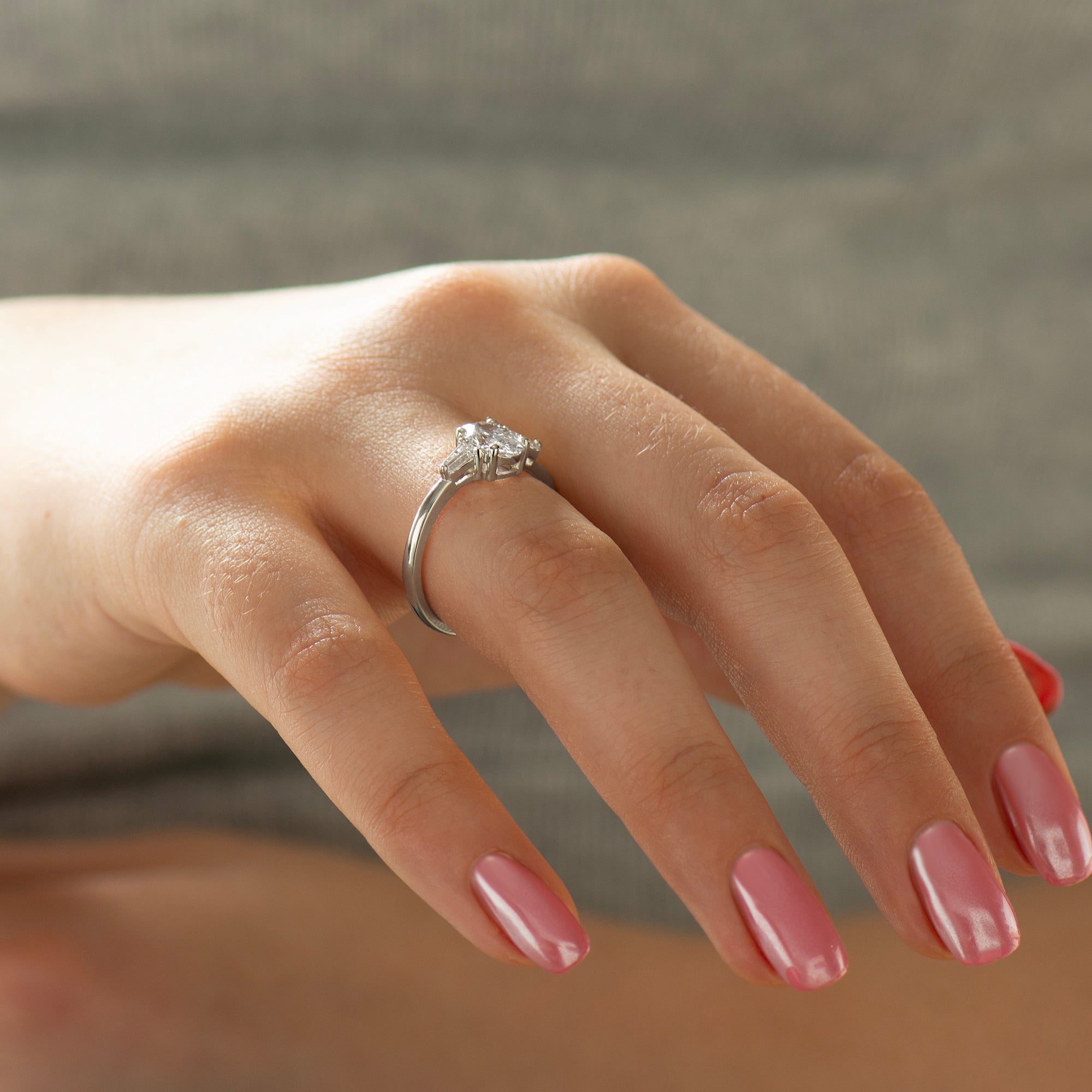Oval & Baguette Engagement Ring