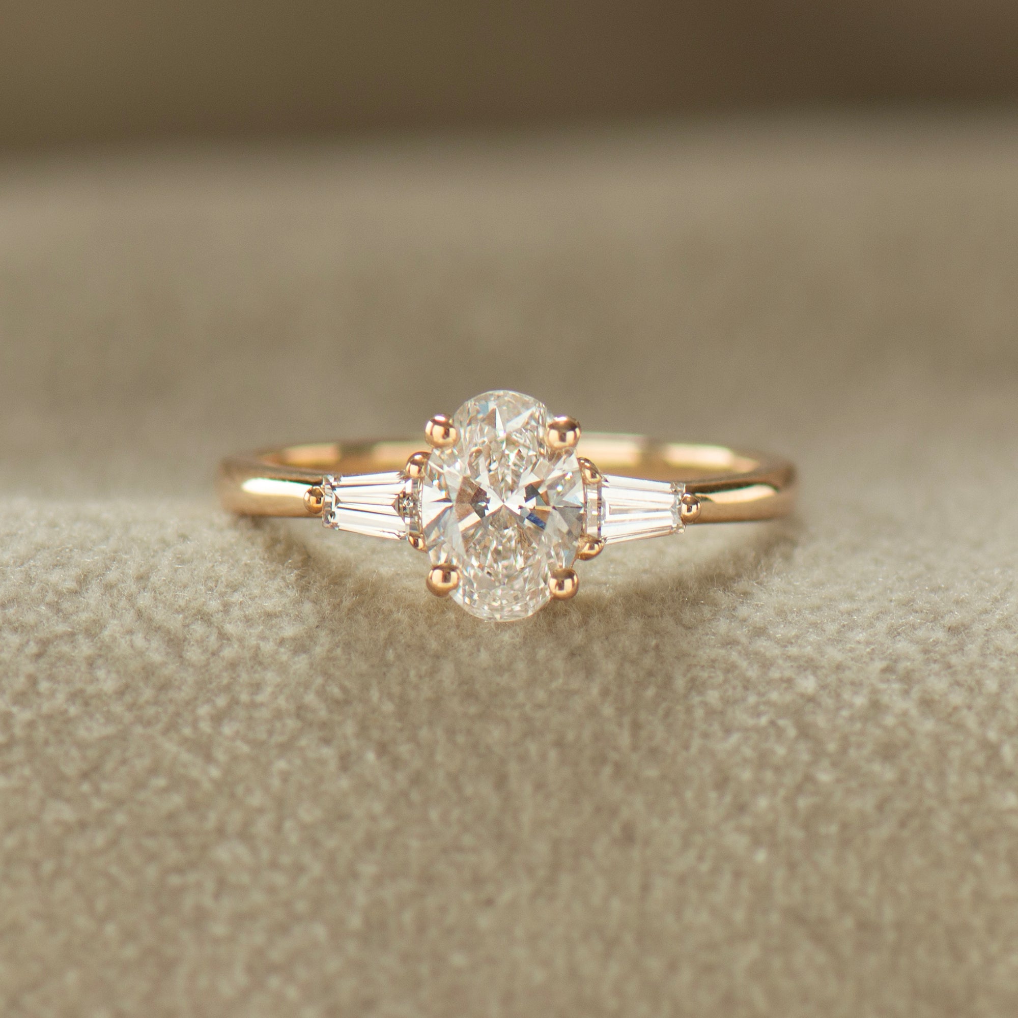 Oval & Baguette Engagement Ring