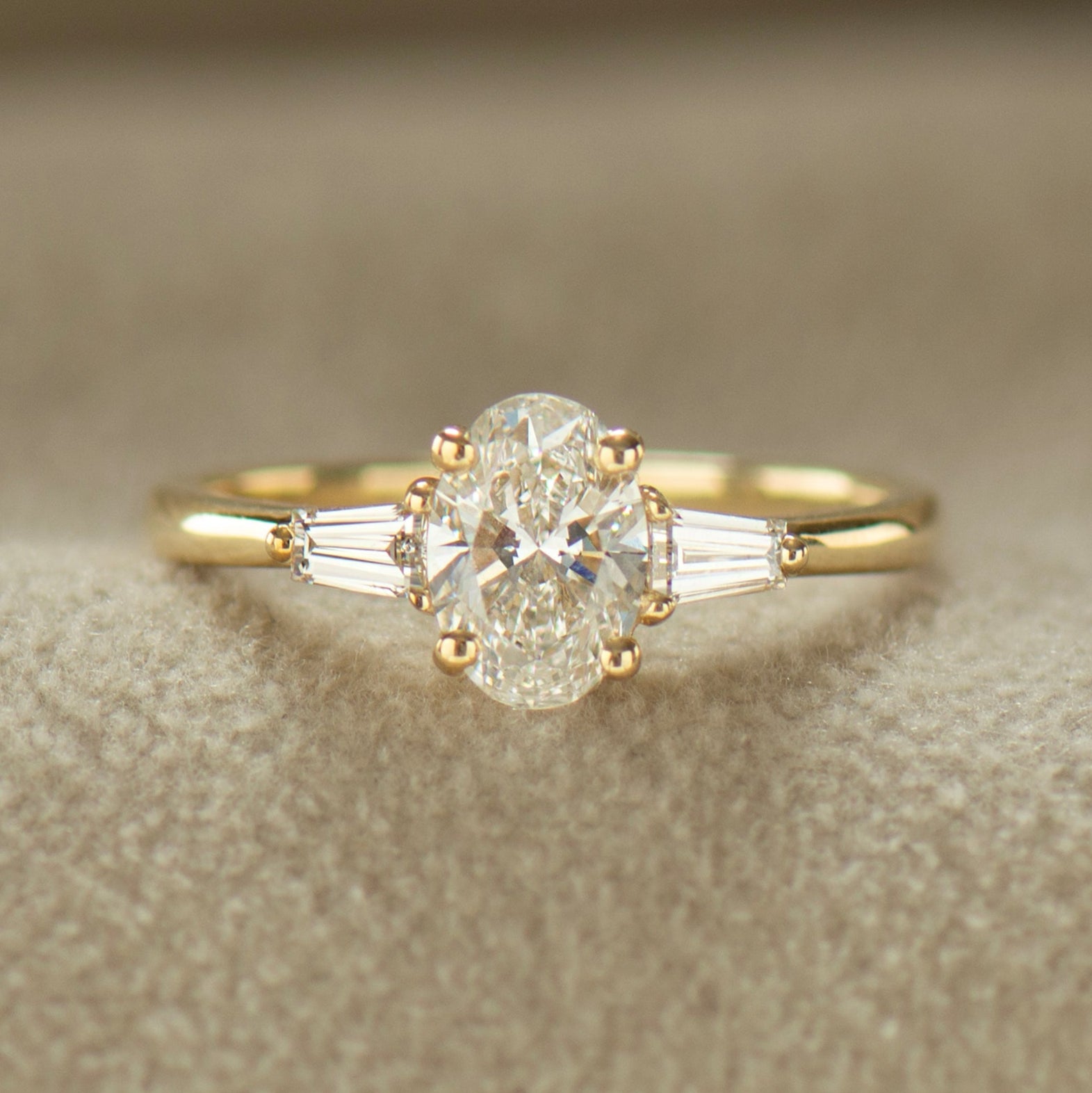 Oval & Baguette Engagement Ring