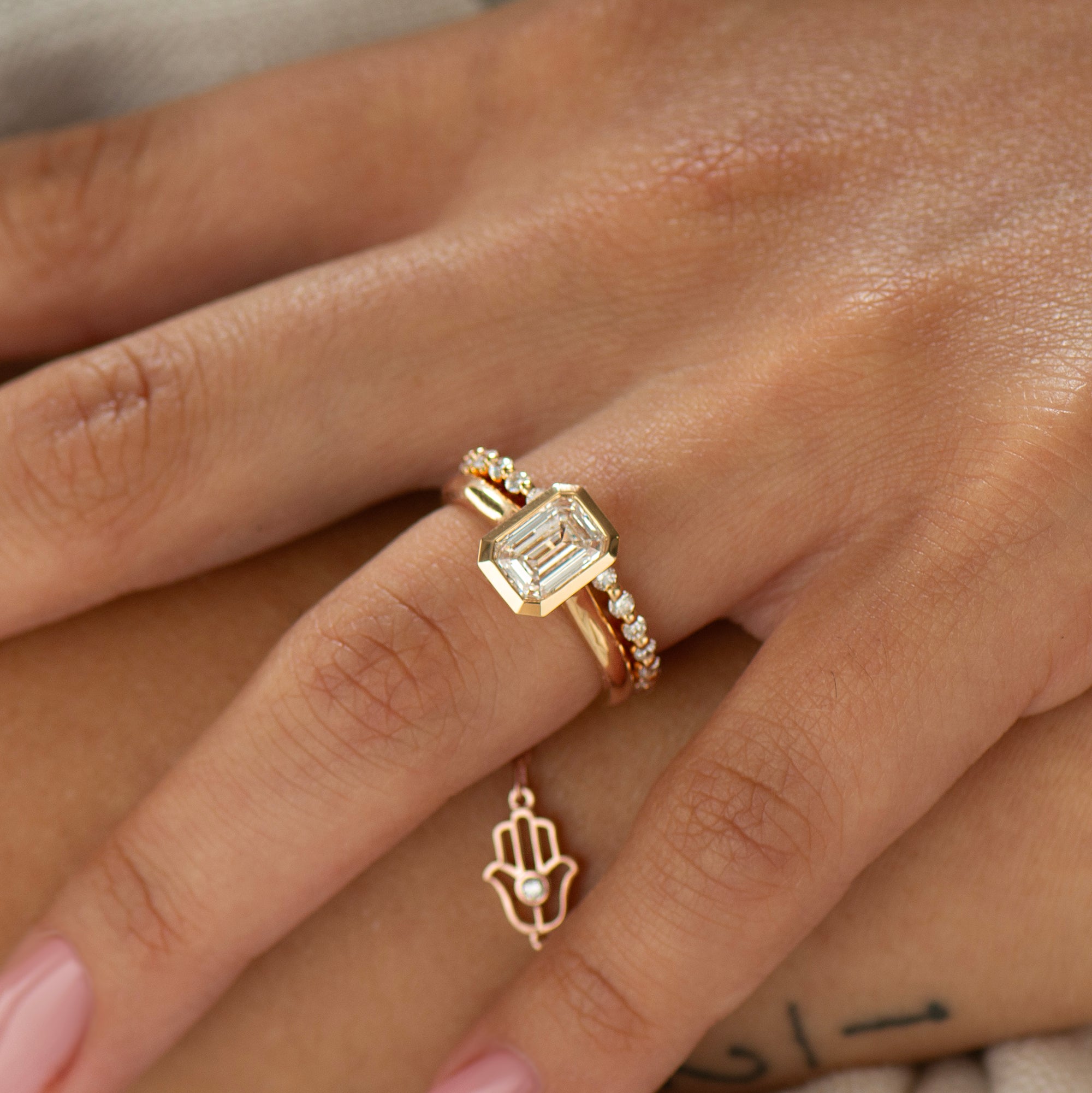 Emerald Cut Diamond Ring Set