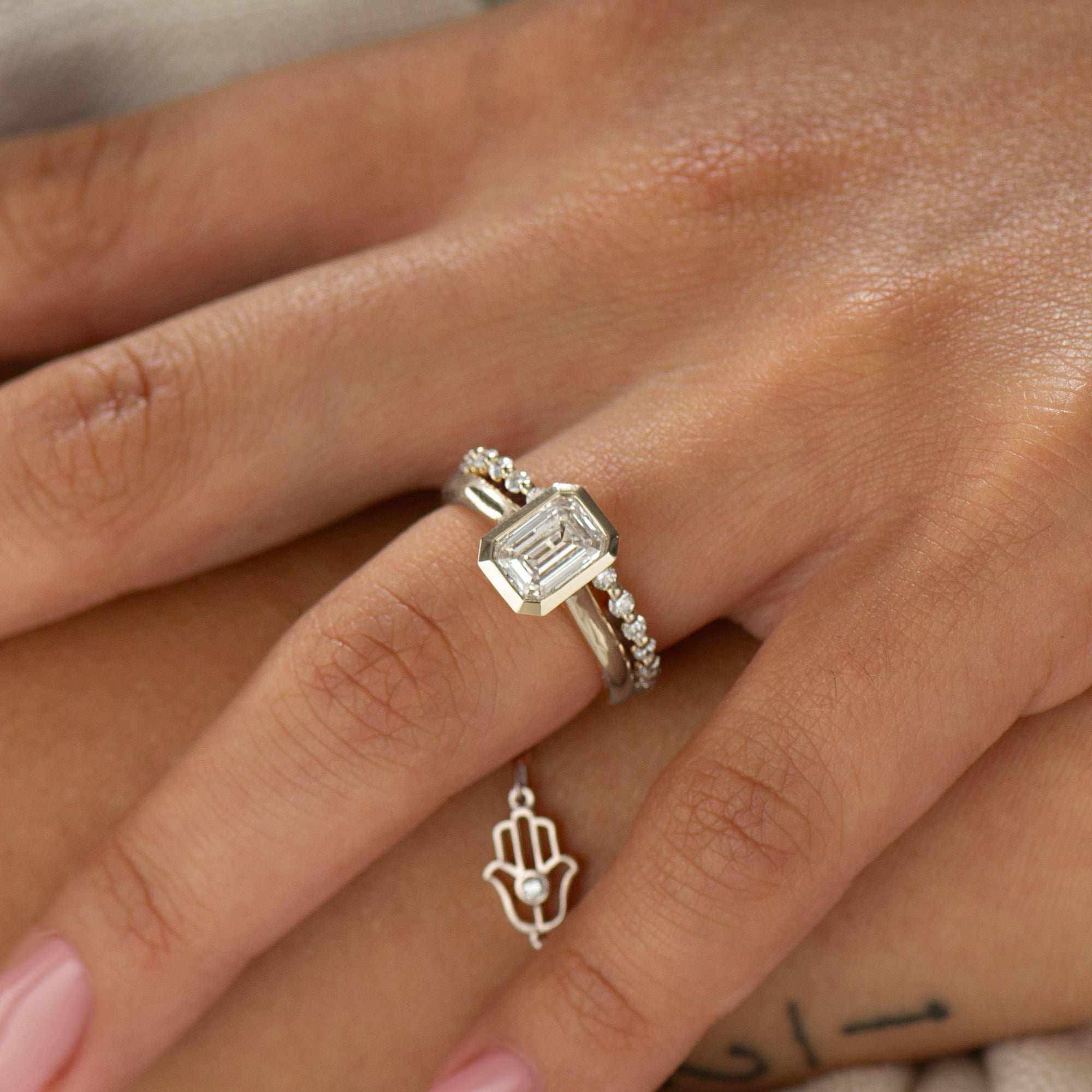 Emerald Cut Diamond Ring Set