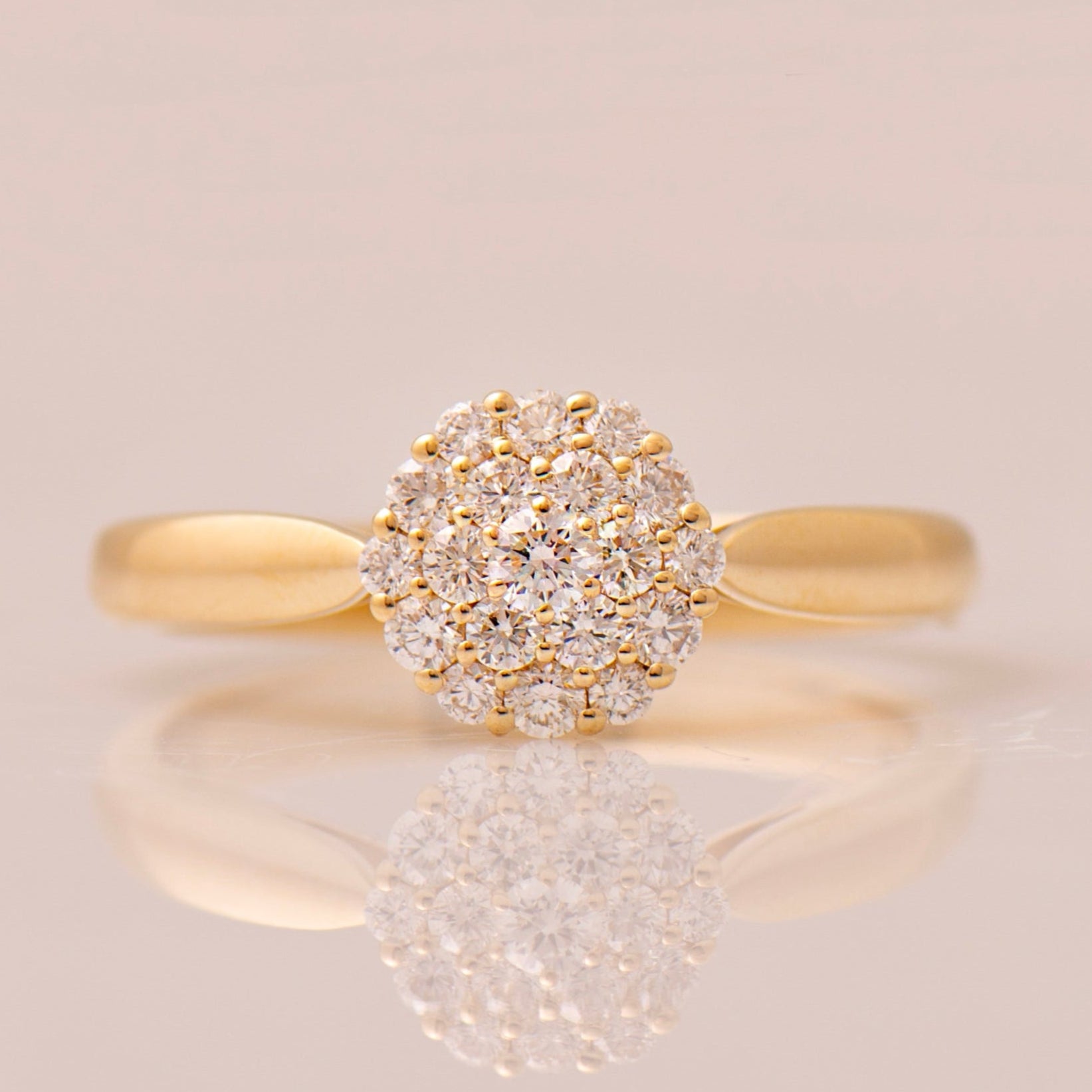 White Bursting Cluster Diamond Ring