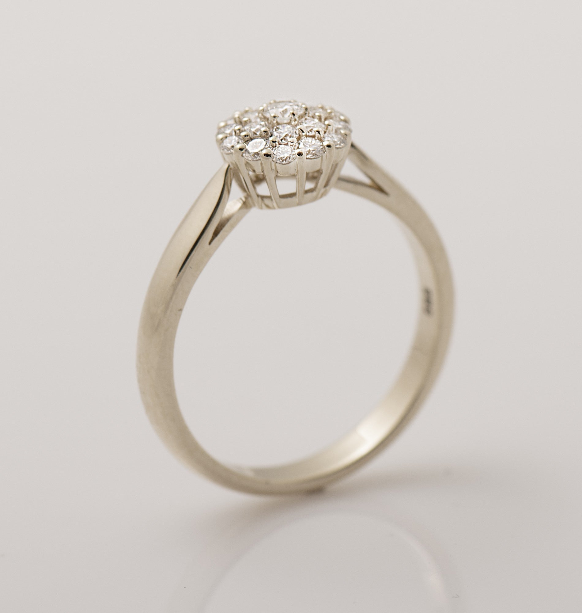 White Bursting Cluster Diamond Ring