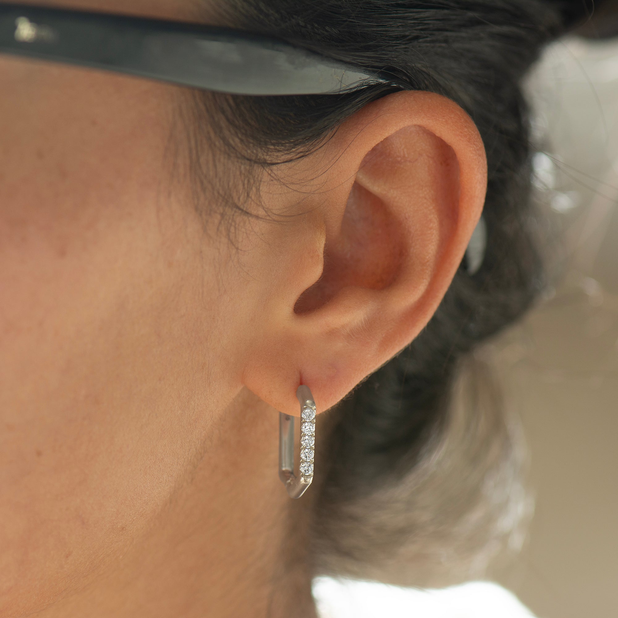 Hexagonal Diamond Earrings