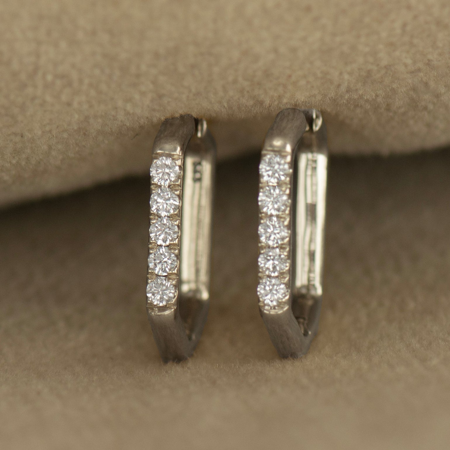 Hexagonal Diamond Earrings