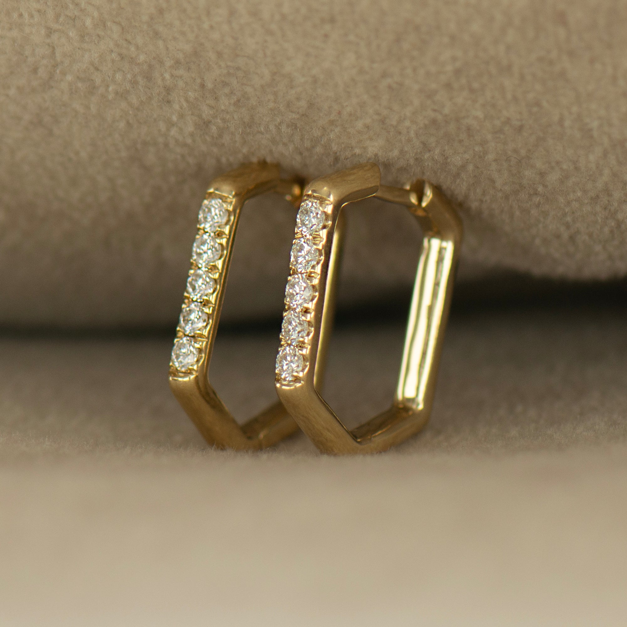 Hexagonal Diamond Earrings