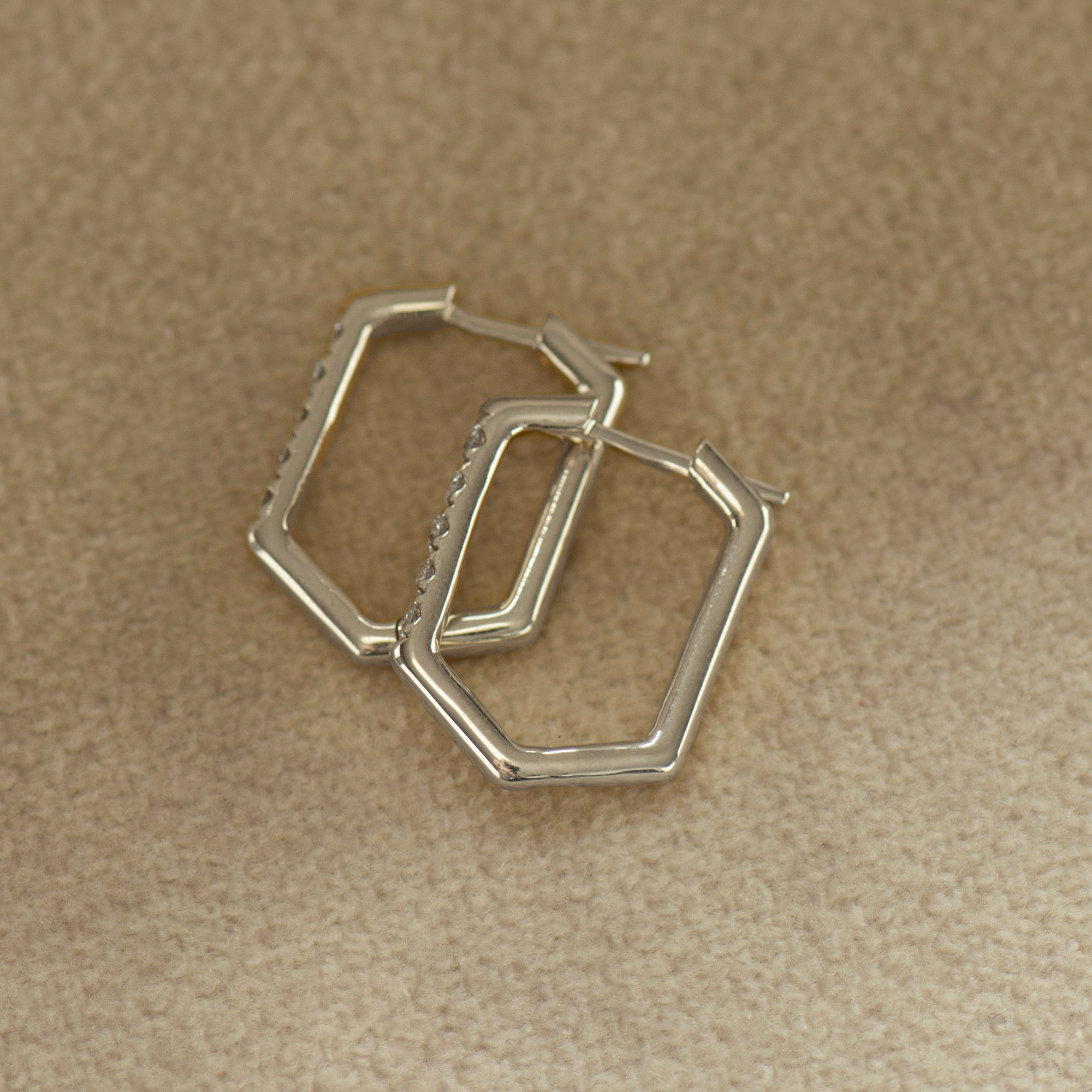 Hexagonal Diamond Earrings