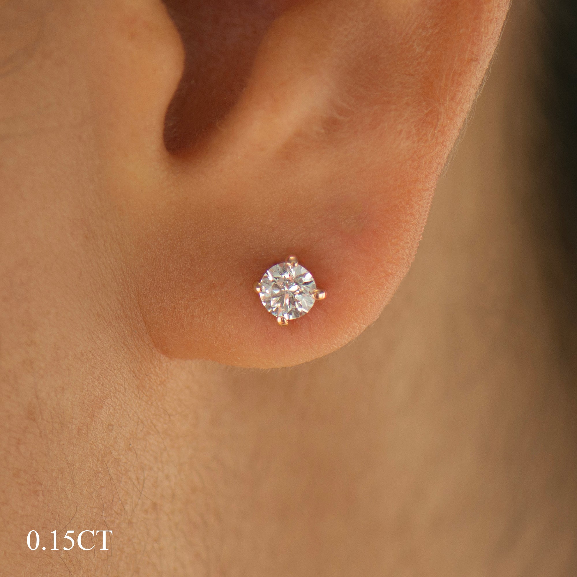 Round Lab Diamond Studs