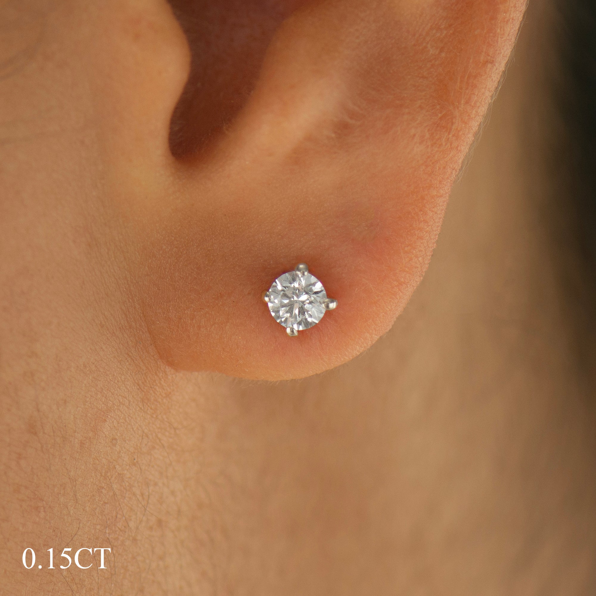 Round Lab Diamond Studs