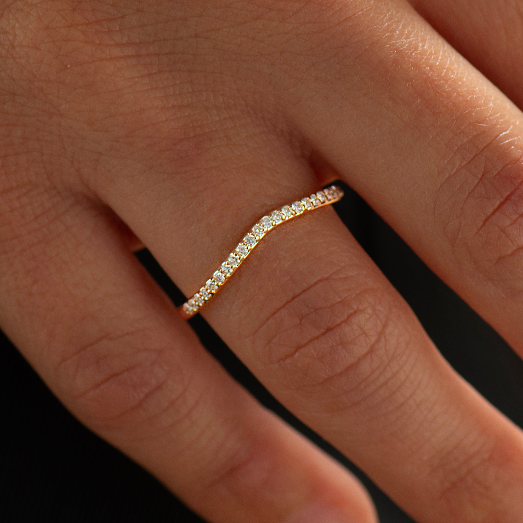 Matching Curved Diamonds Ring