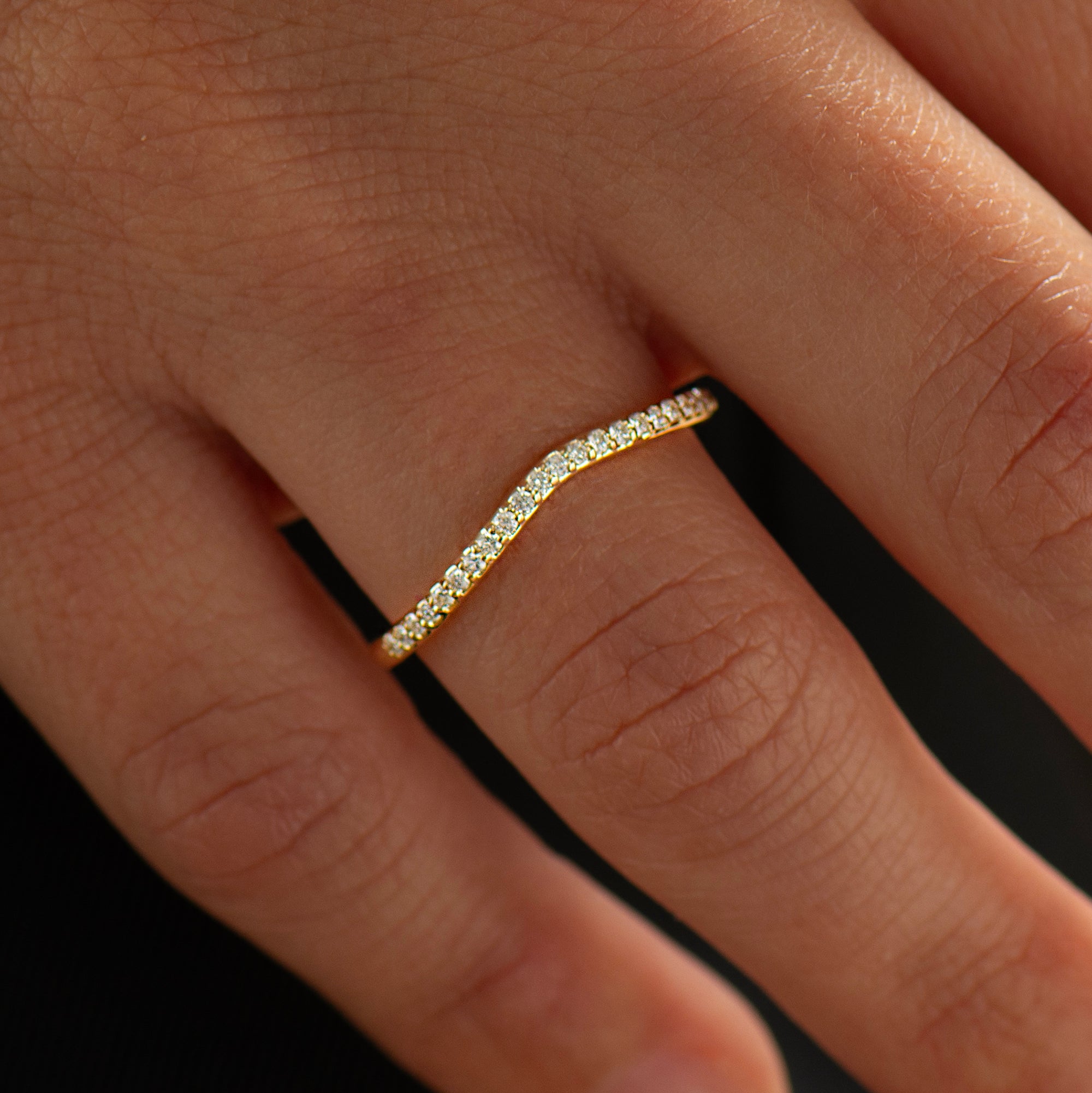 Matching Curved Diamonds Ring