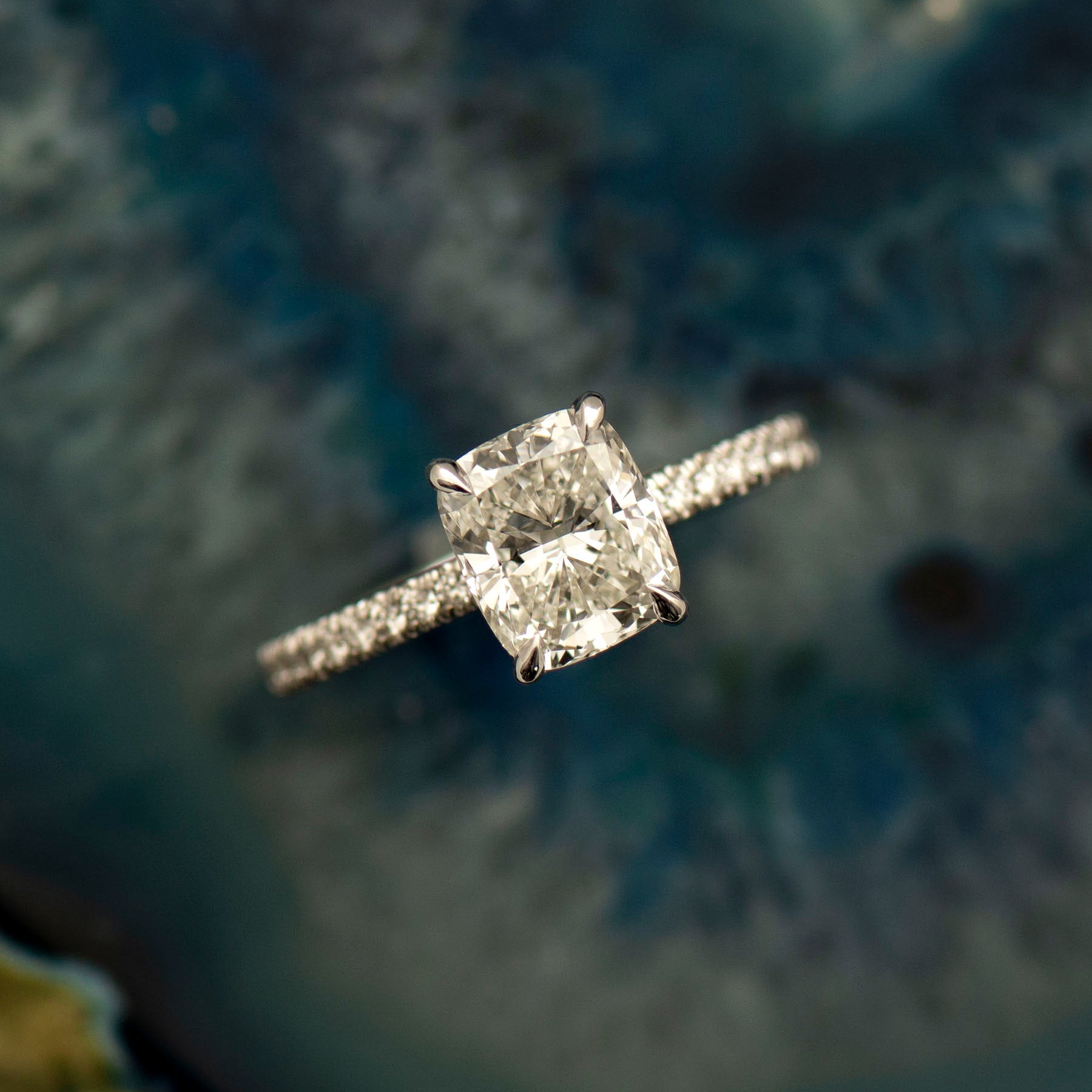 Elongated Cushion Engagement Ring