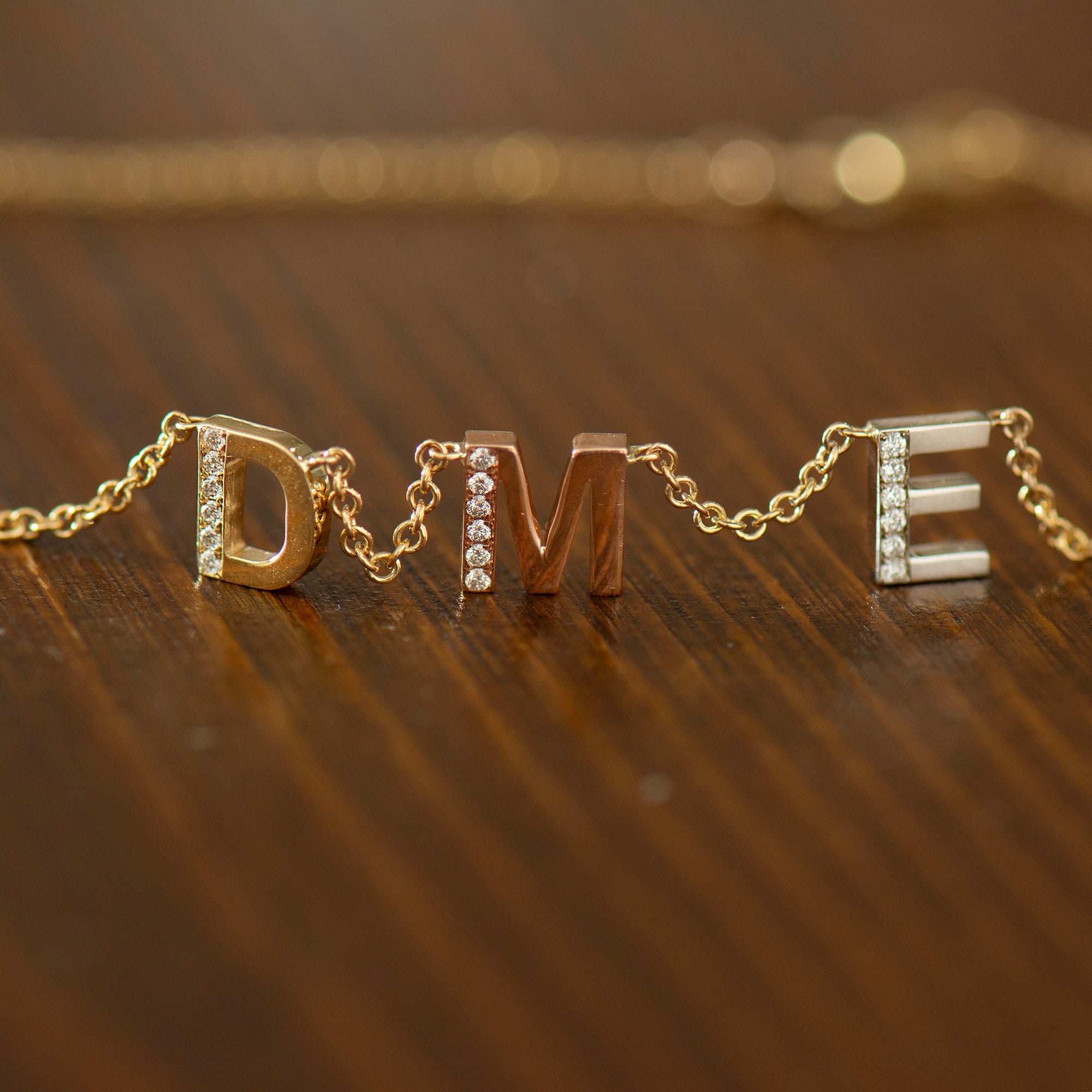 Personalized Necklace - Multicolored Initial/s with Diamonds