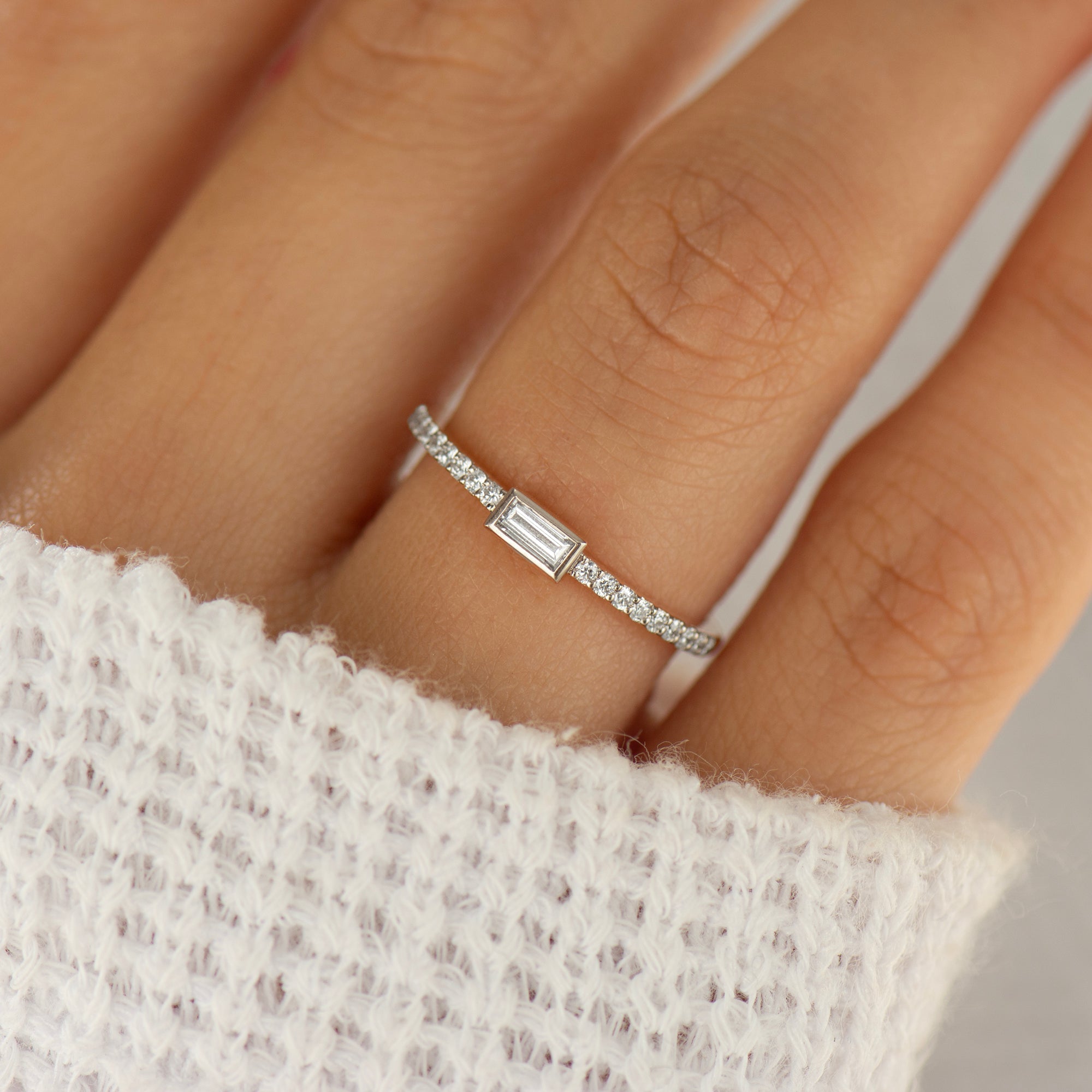 Bezel Baguette Diamond Ring