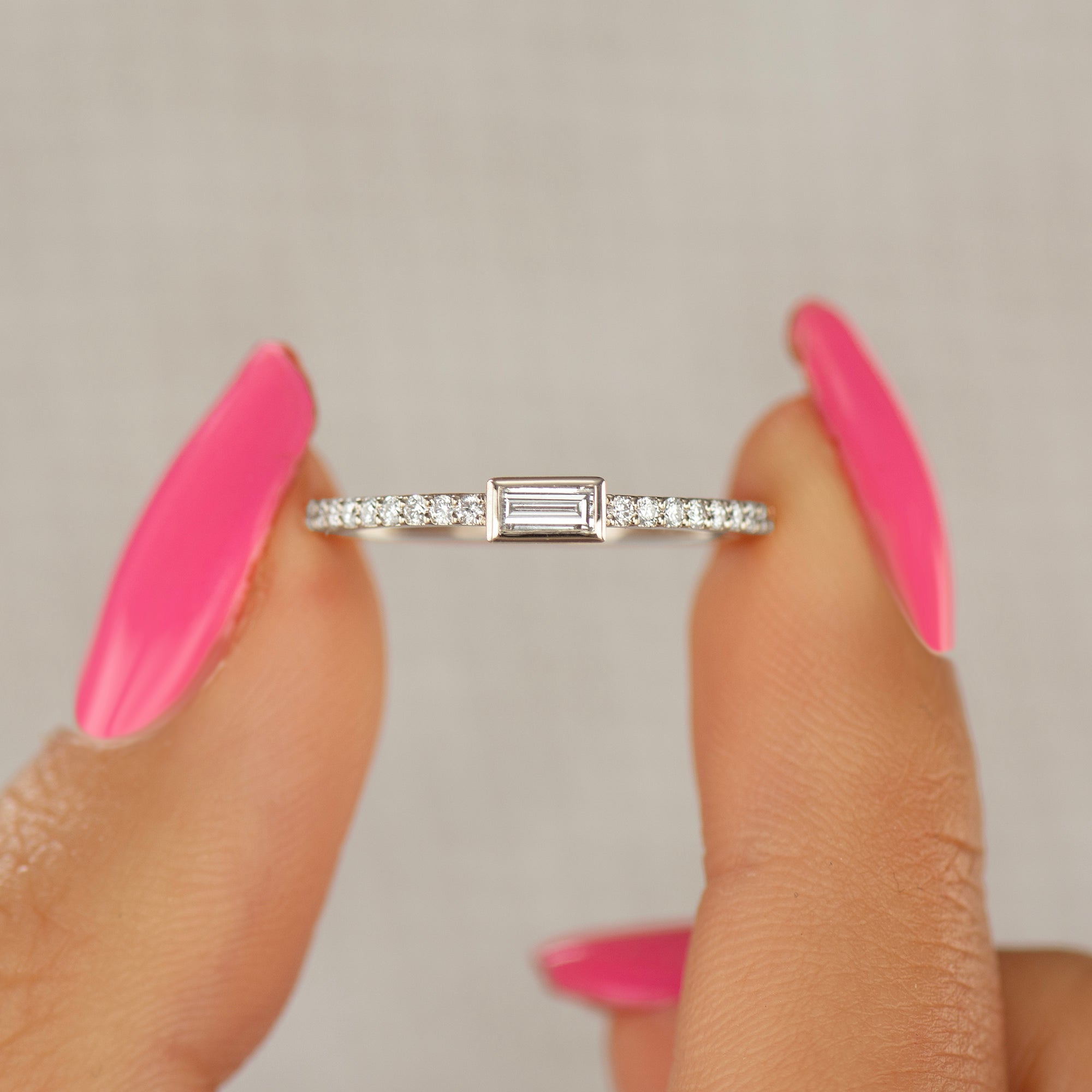 Bezel Baguette Diamond Ring