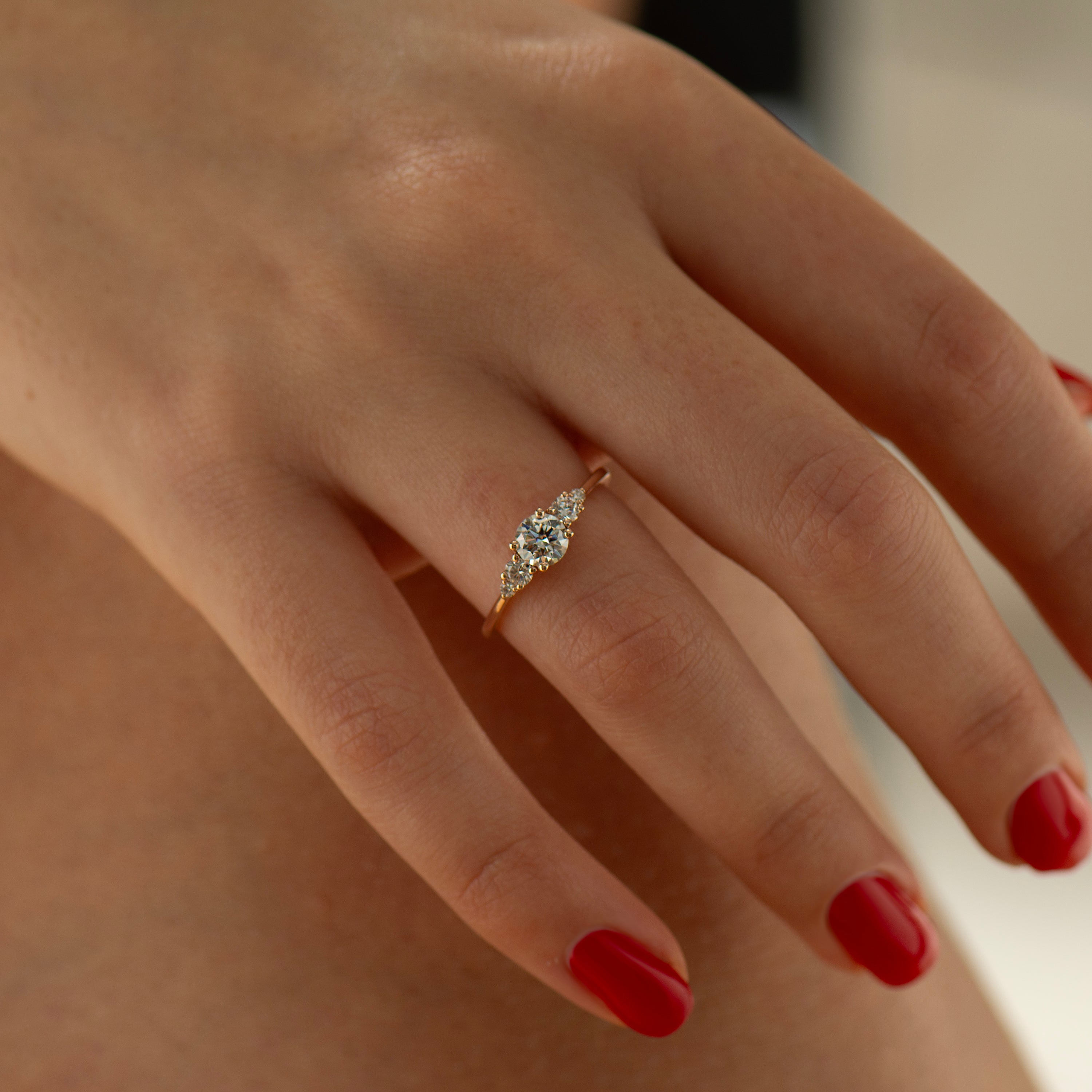Tapered Round Engagement Ring