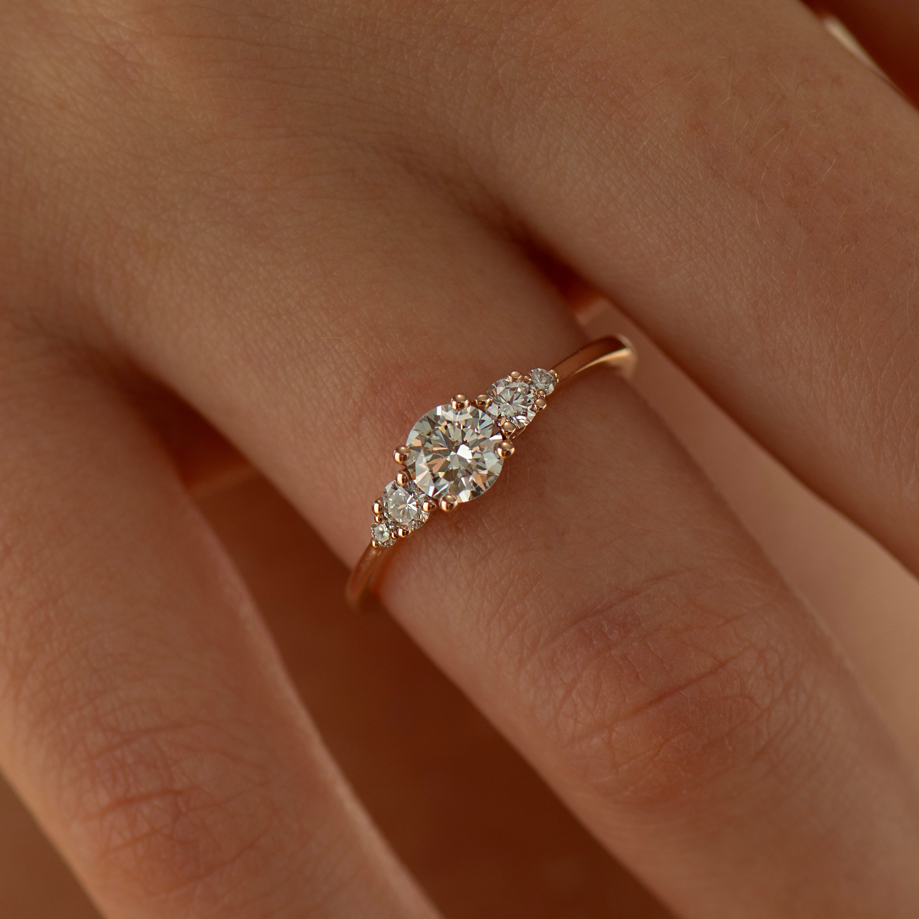 Tapered Round Engagement Ring