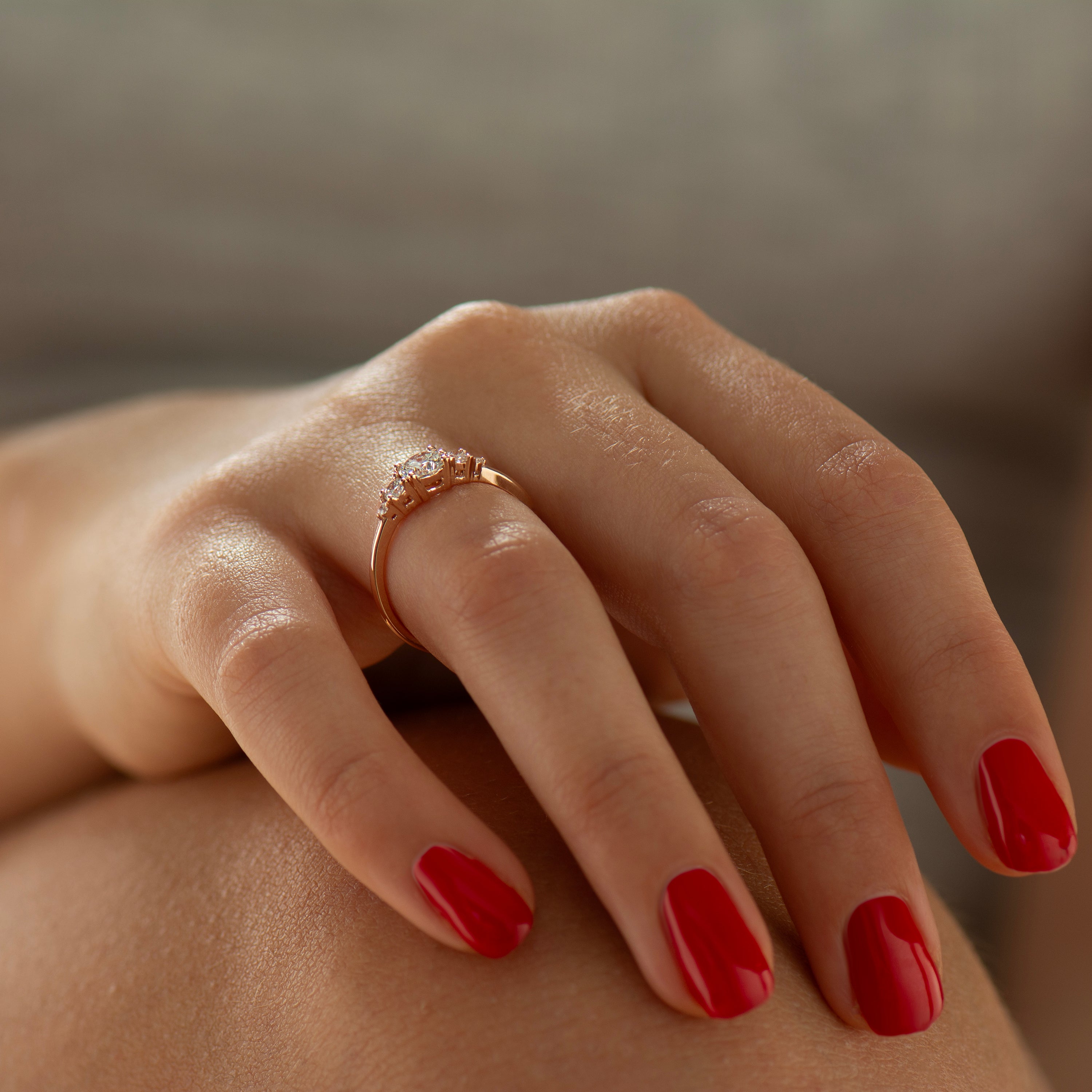 Tapered Round Engagement Ring