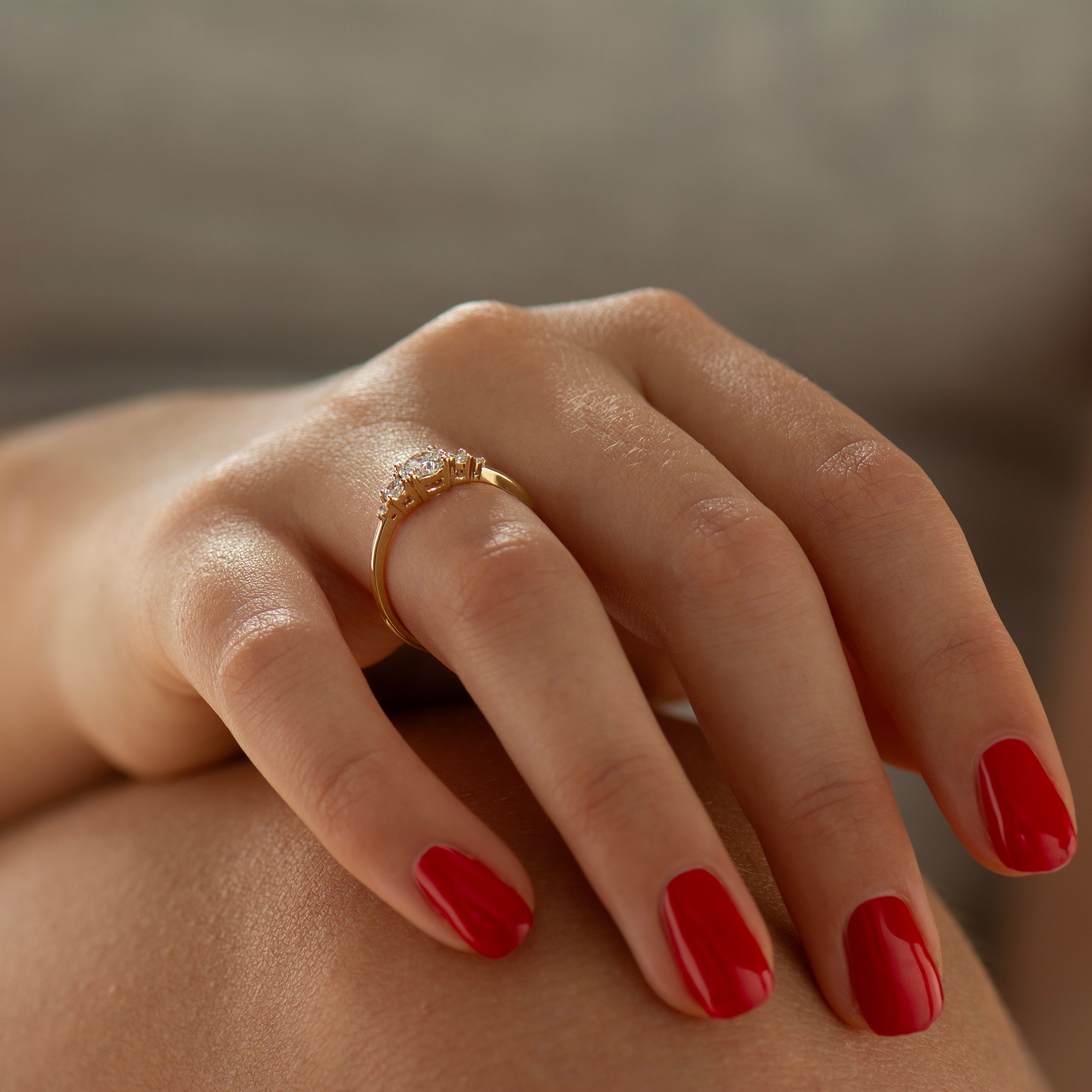 Tapered Round Engagement Ring