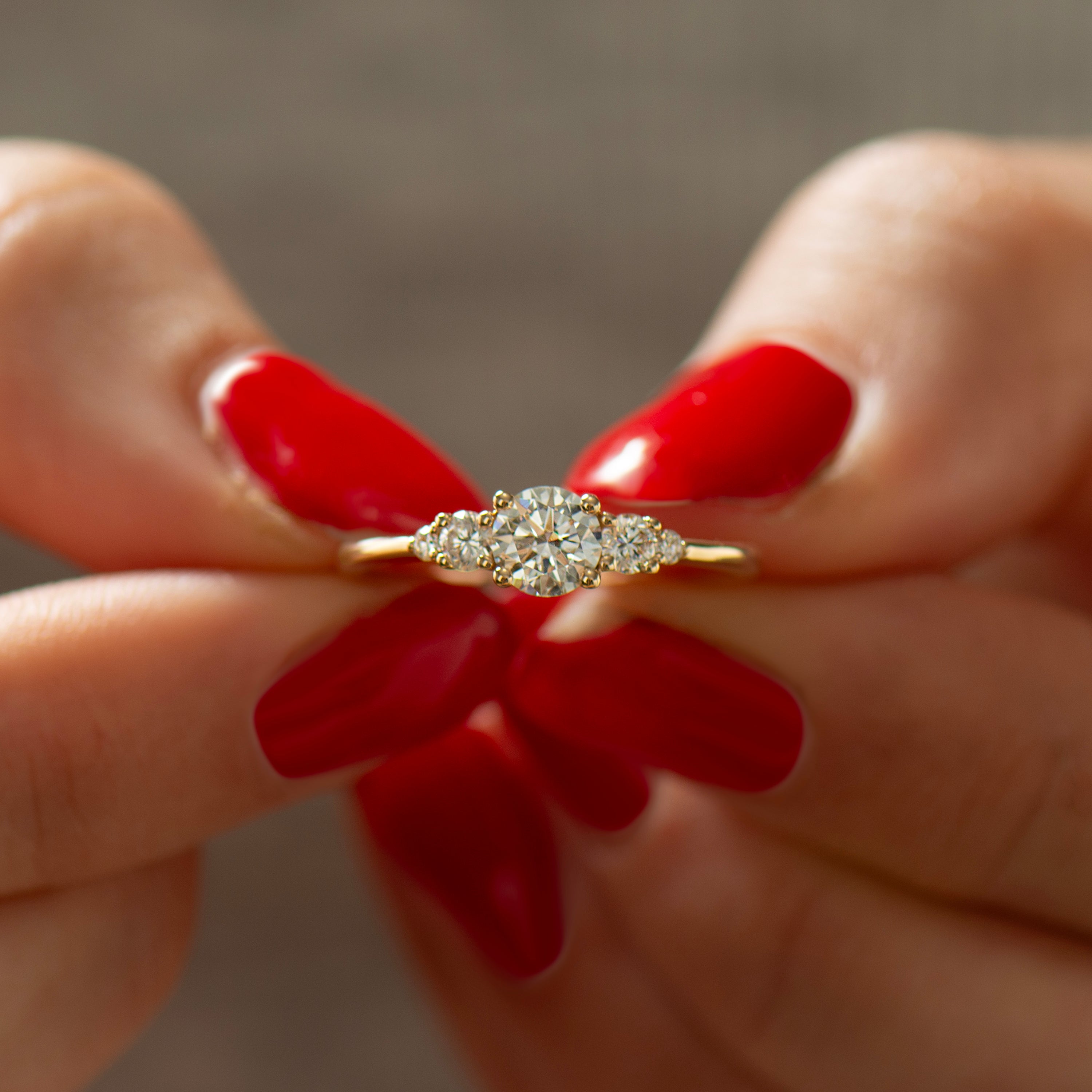 Tapered Round Engagement Ring