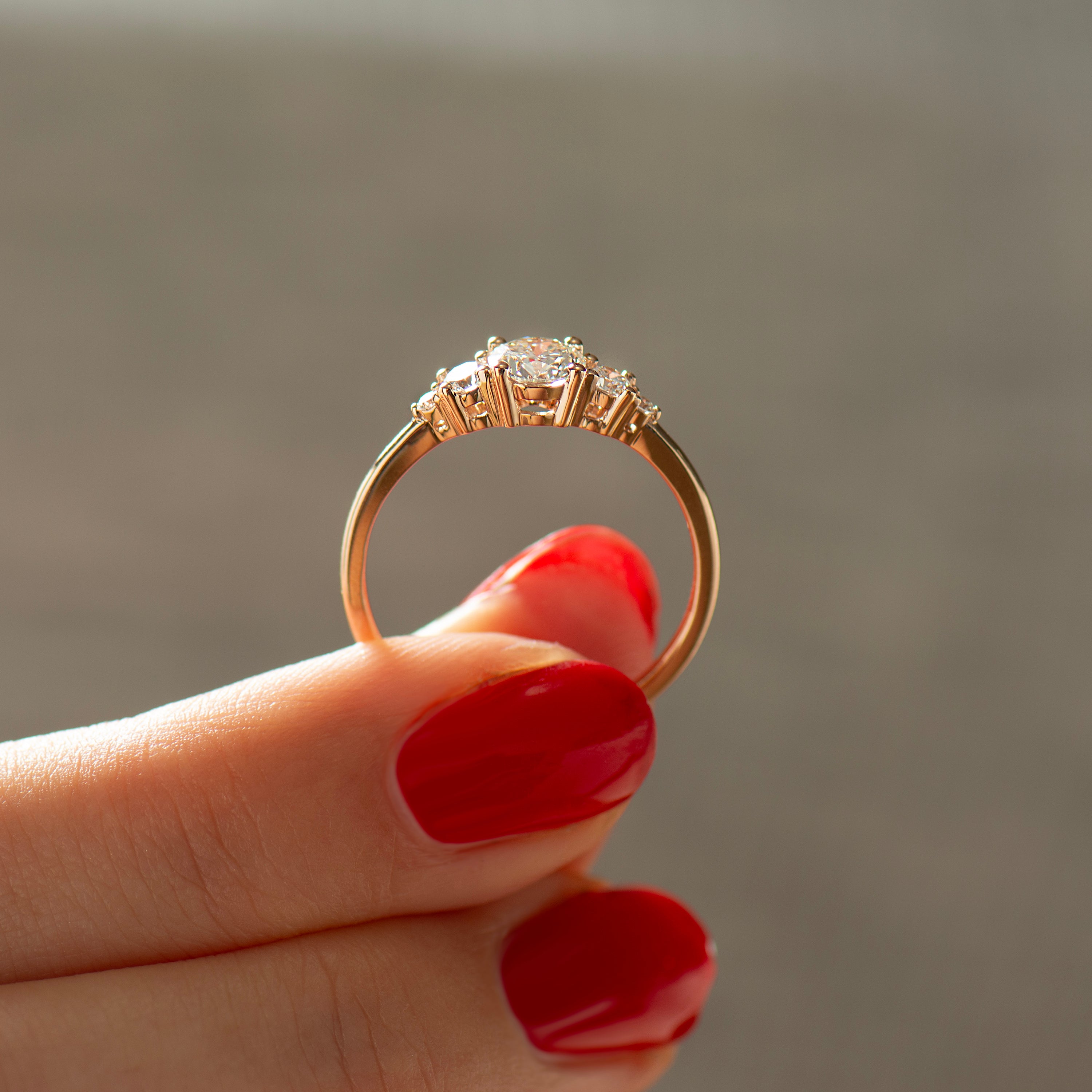 Tapered Round Engagement Ring
