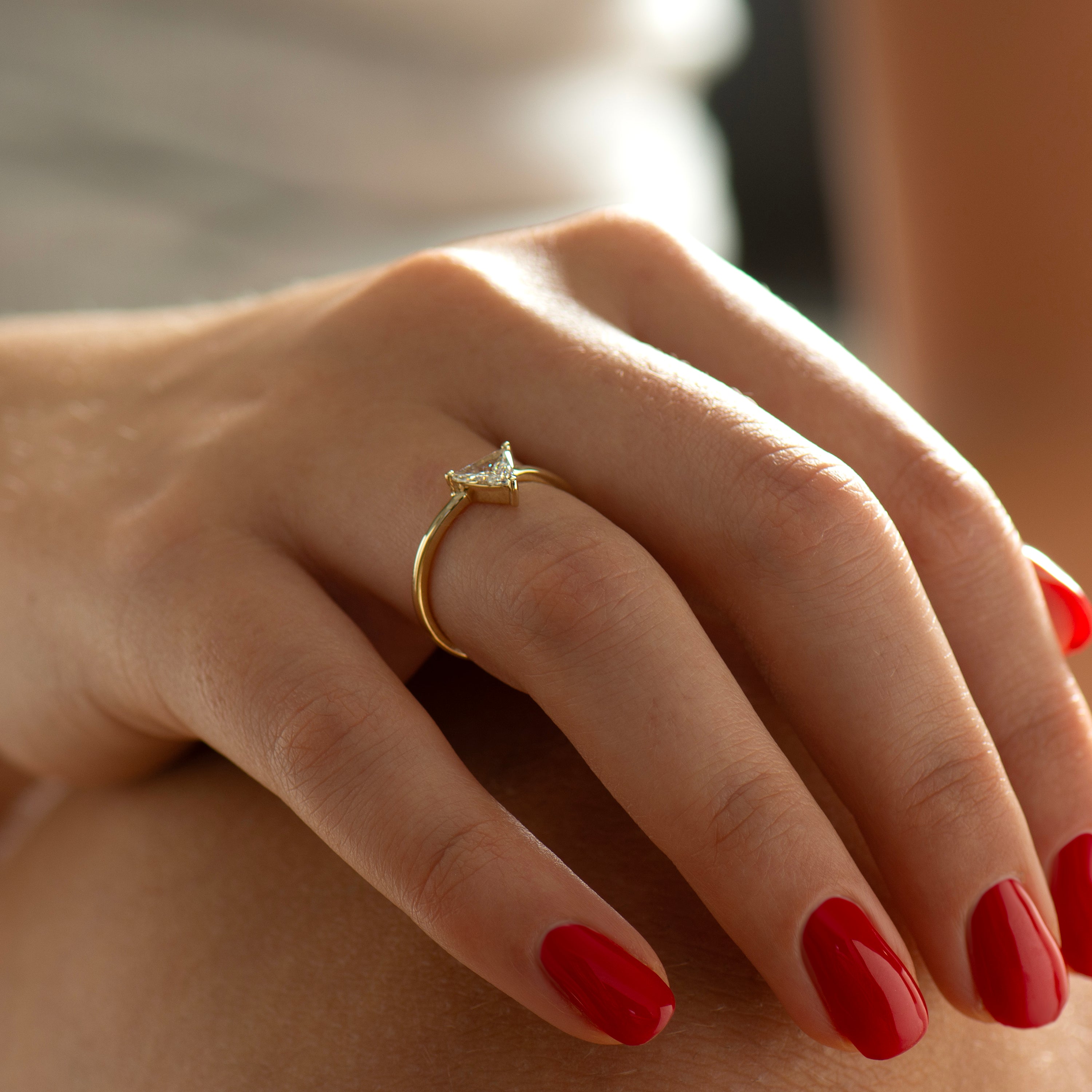 Triangle Engagement Ring