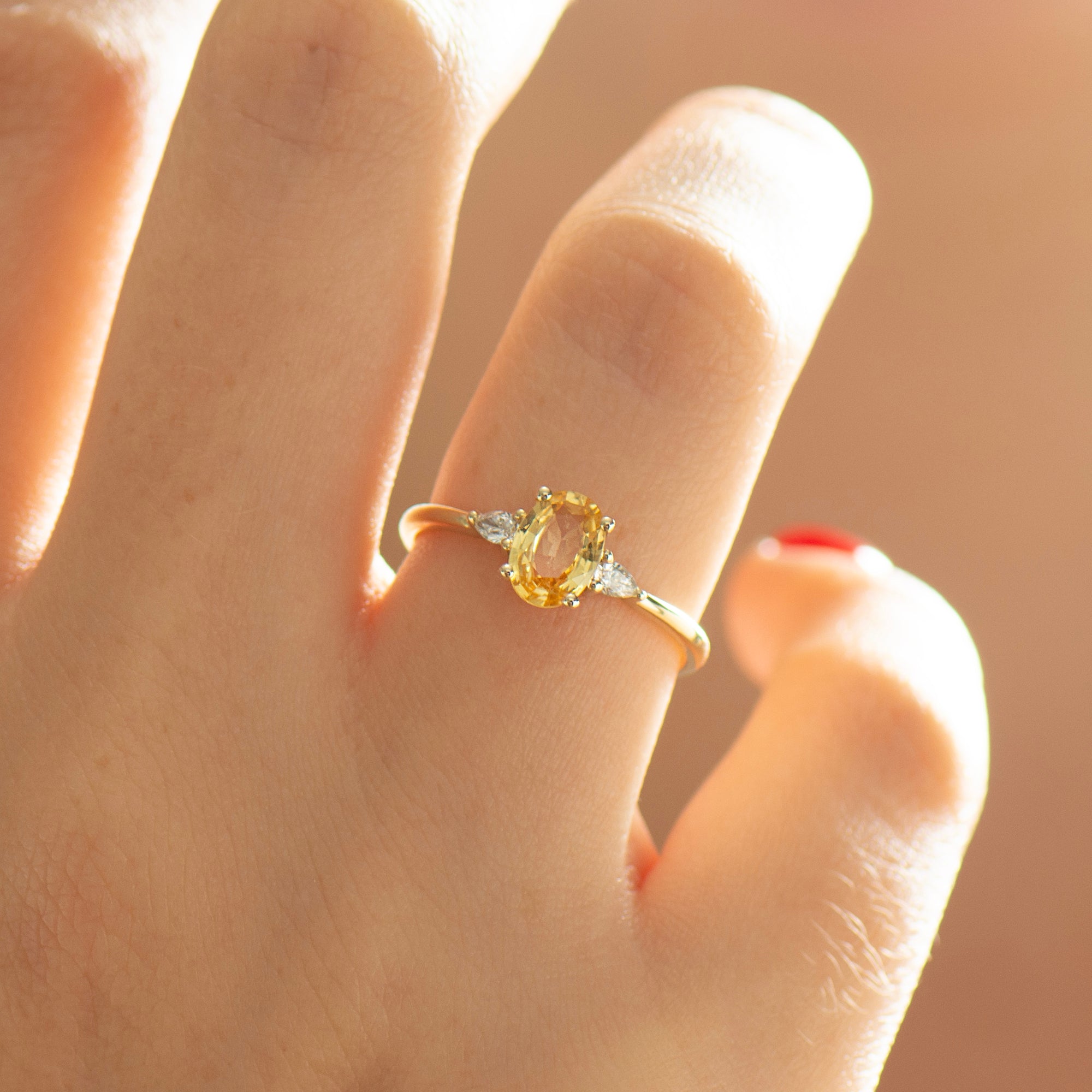 Golden Yellow Sapphire Engagement Ring
