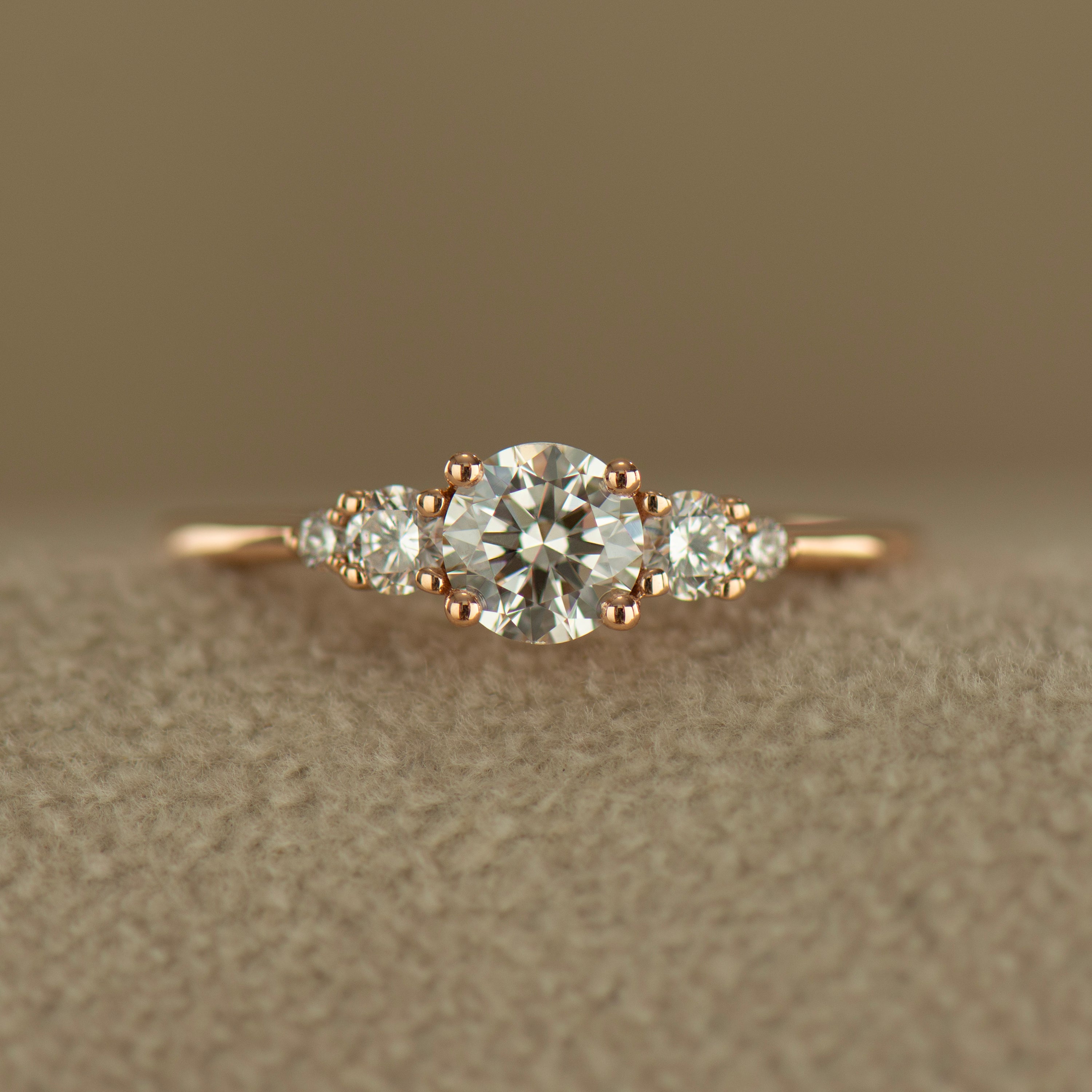 Tapered Round Engagement Ring