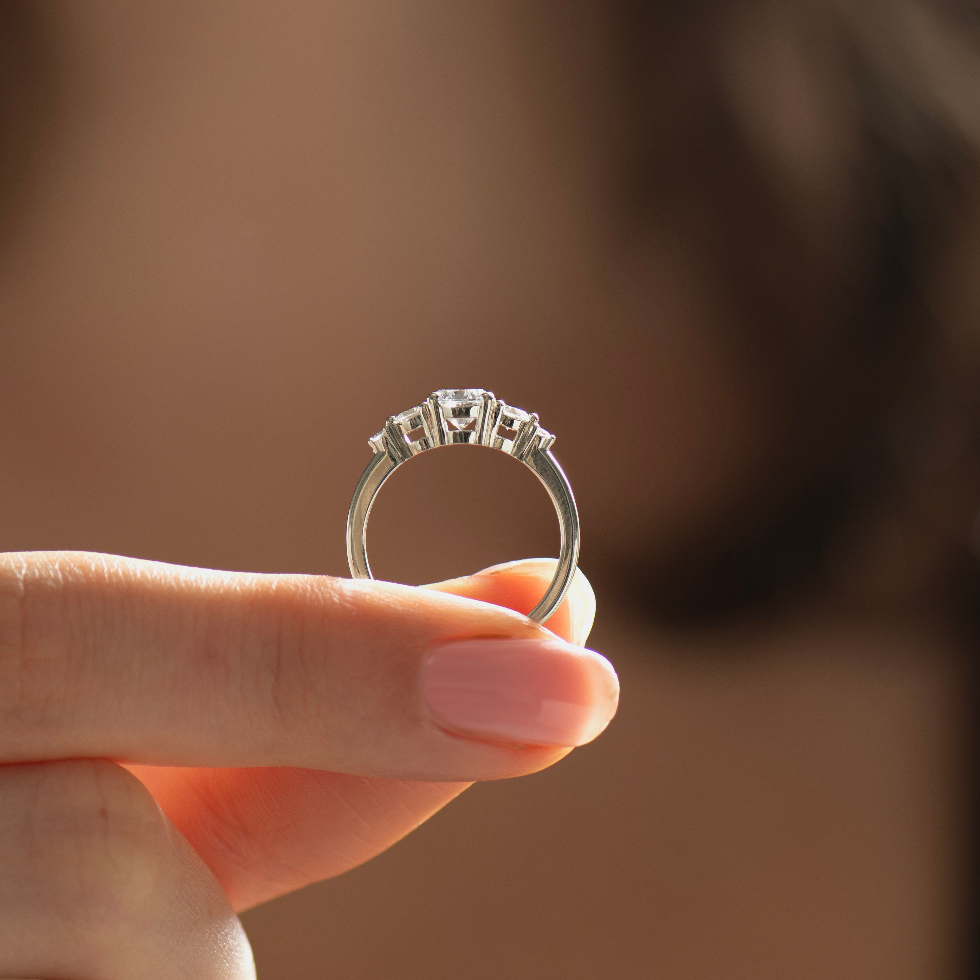 Five Diamonds Engagement Ring