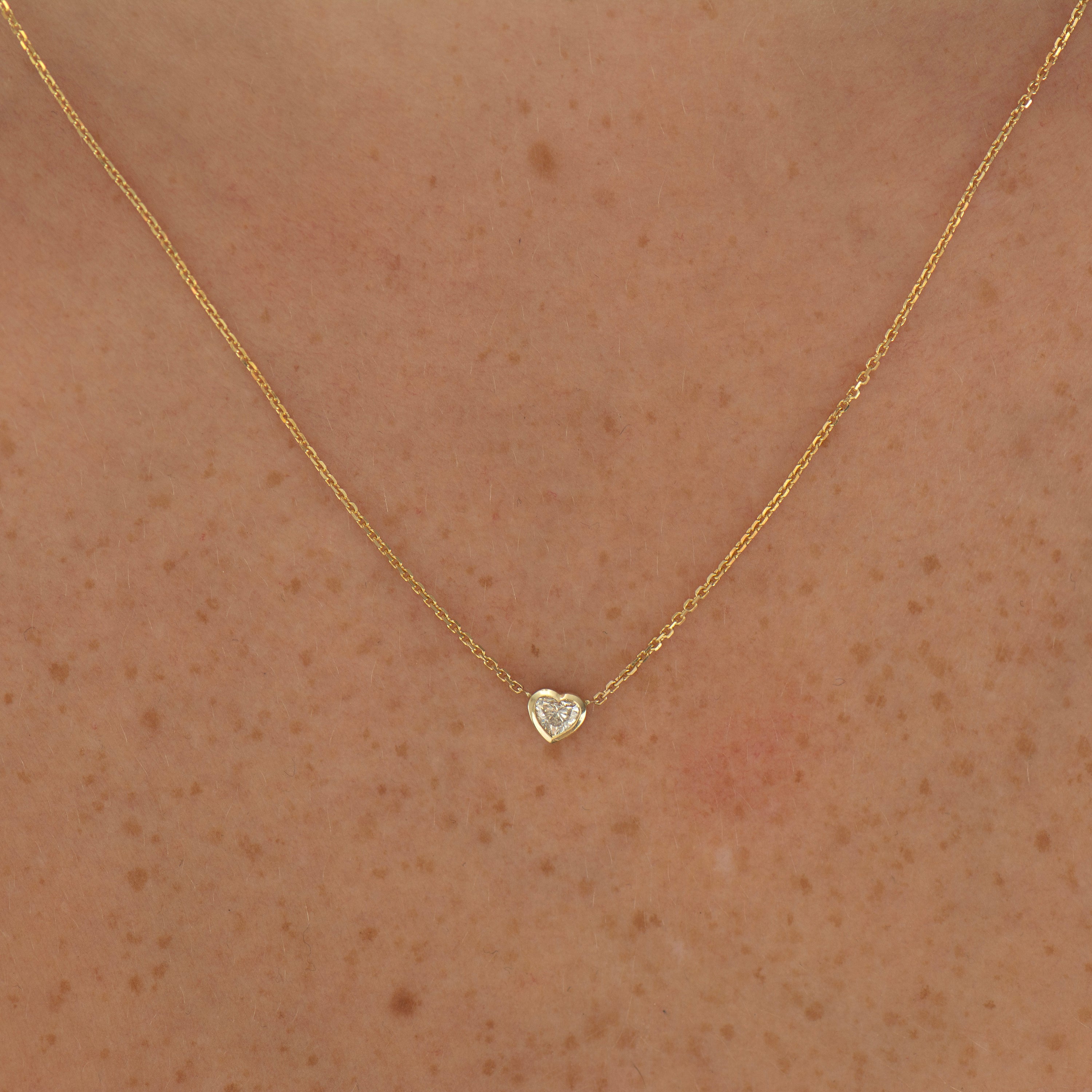 Heart Diamond Bezel Necklace