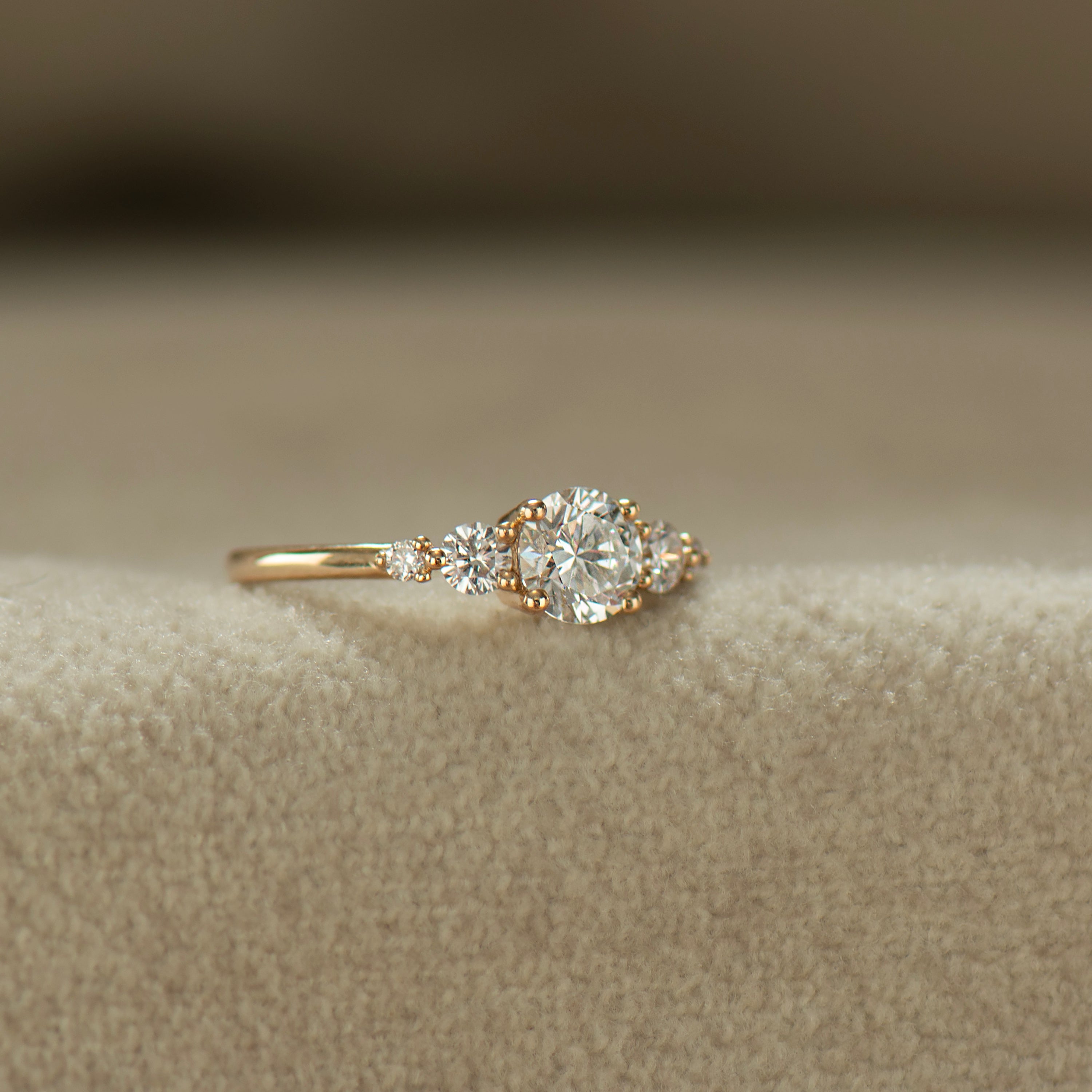 Five Diamonds Engagement Ring