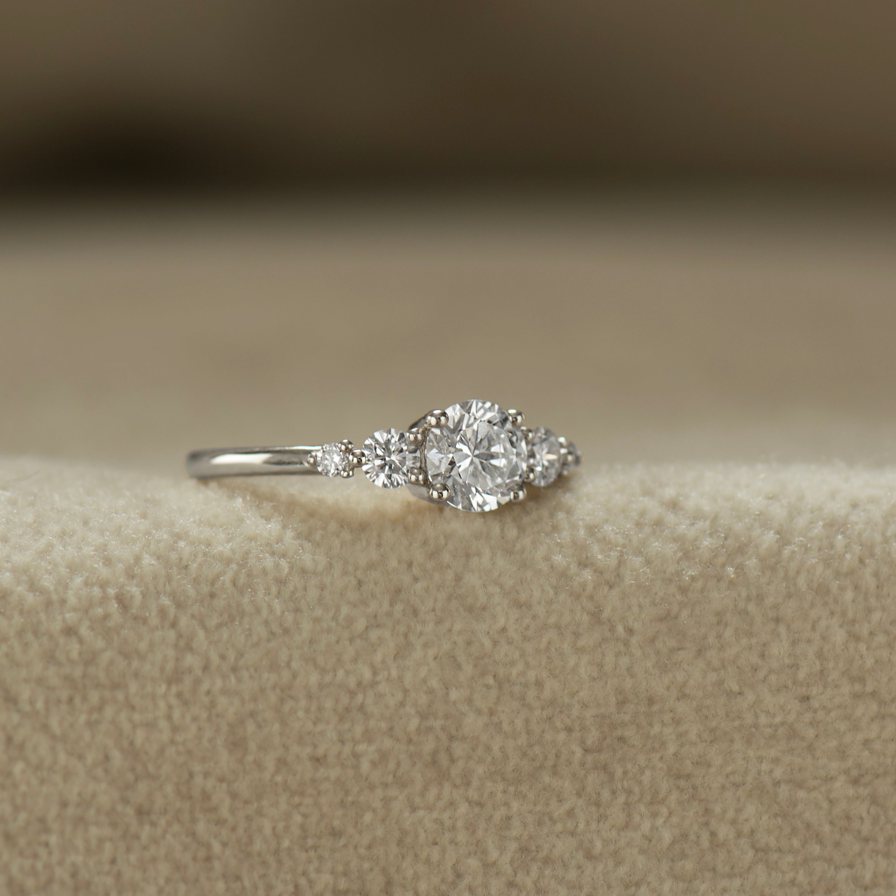 Five Diamonds Engagement Ring