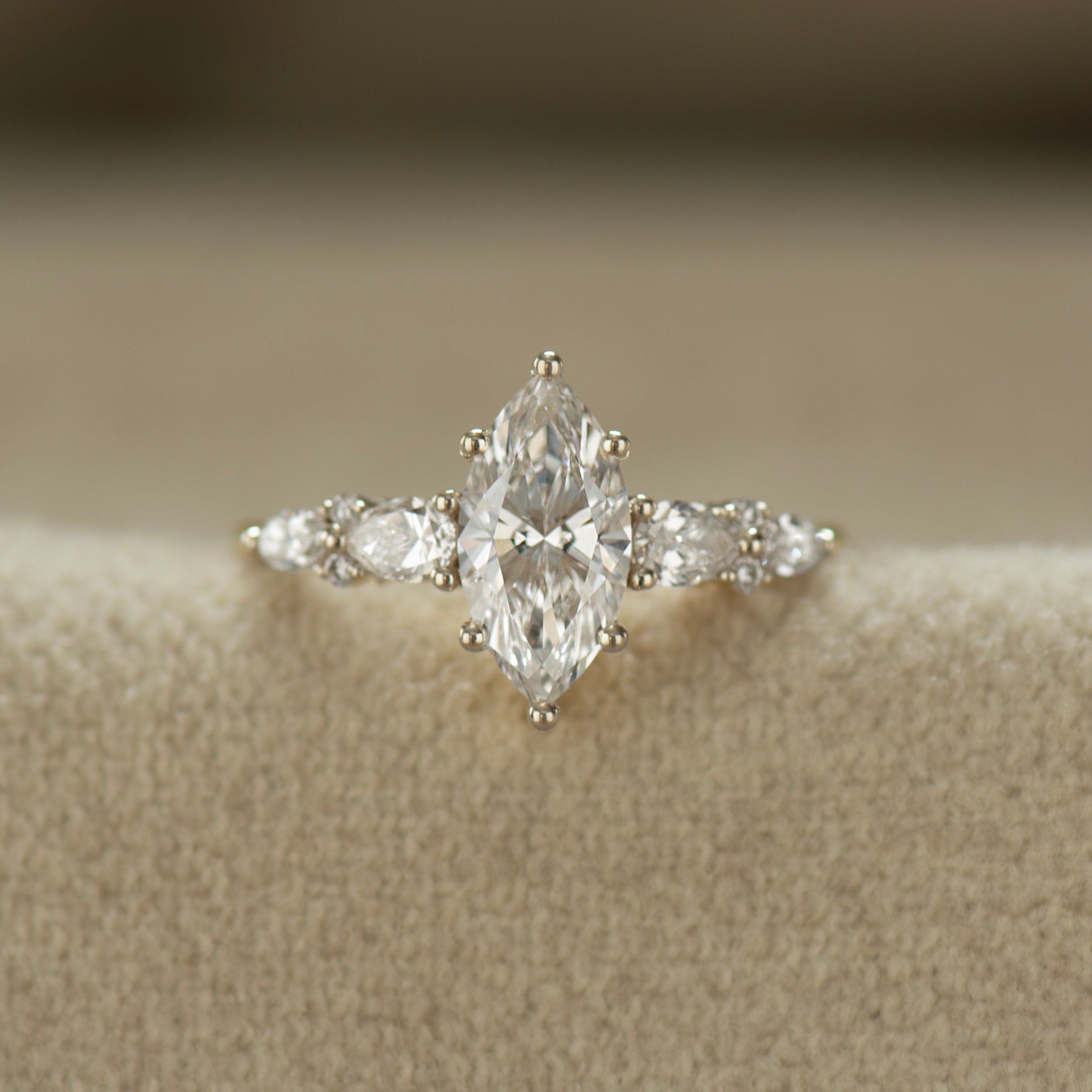 Marquise Lab Diamond Engagement Ring