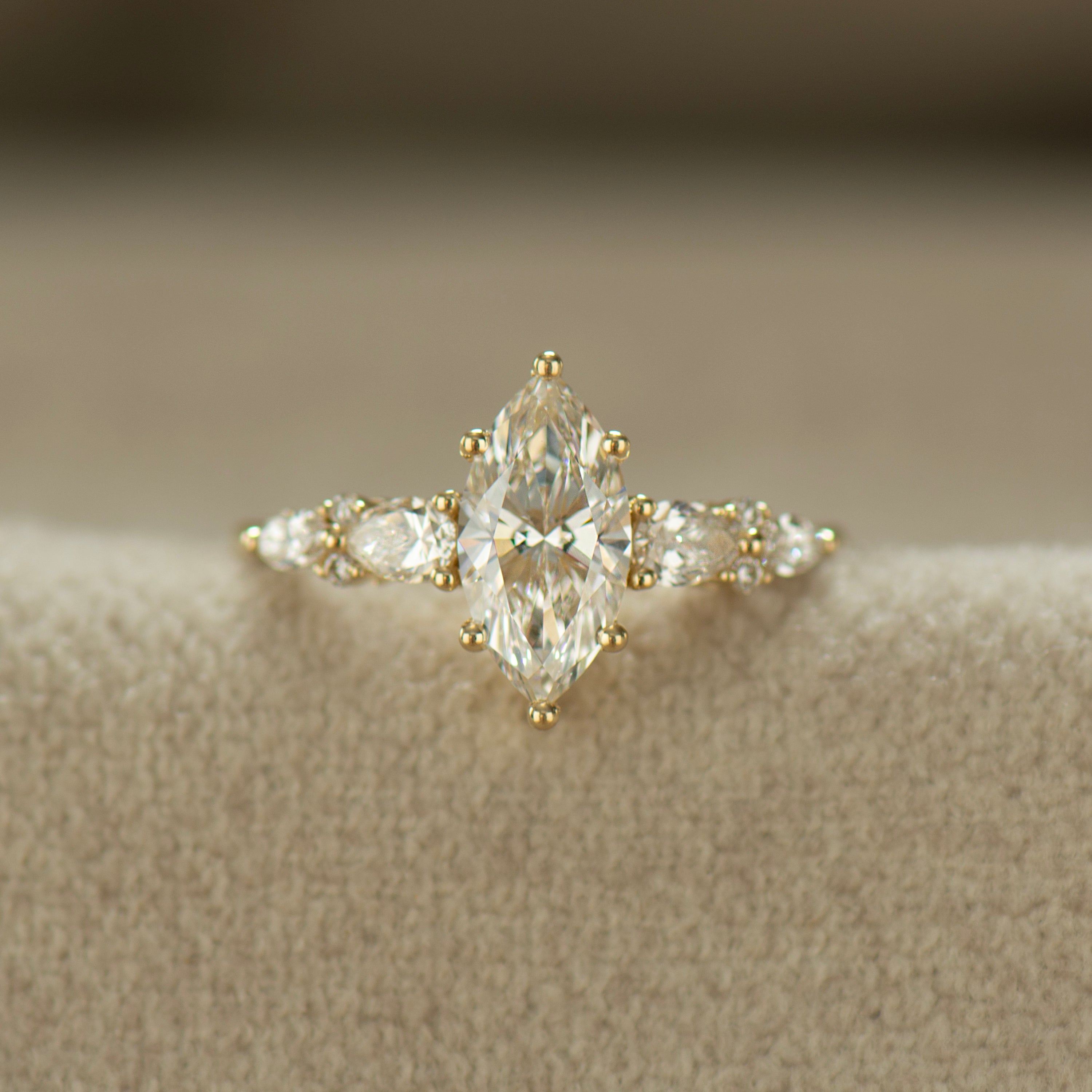 Marquise Lab Diamond Engagement Ring