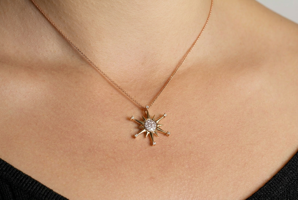 Sunburst Diamond Necklace