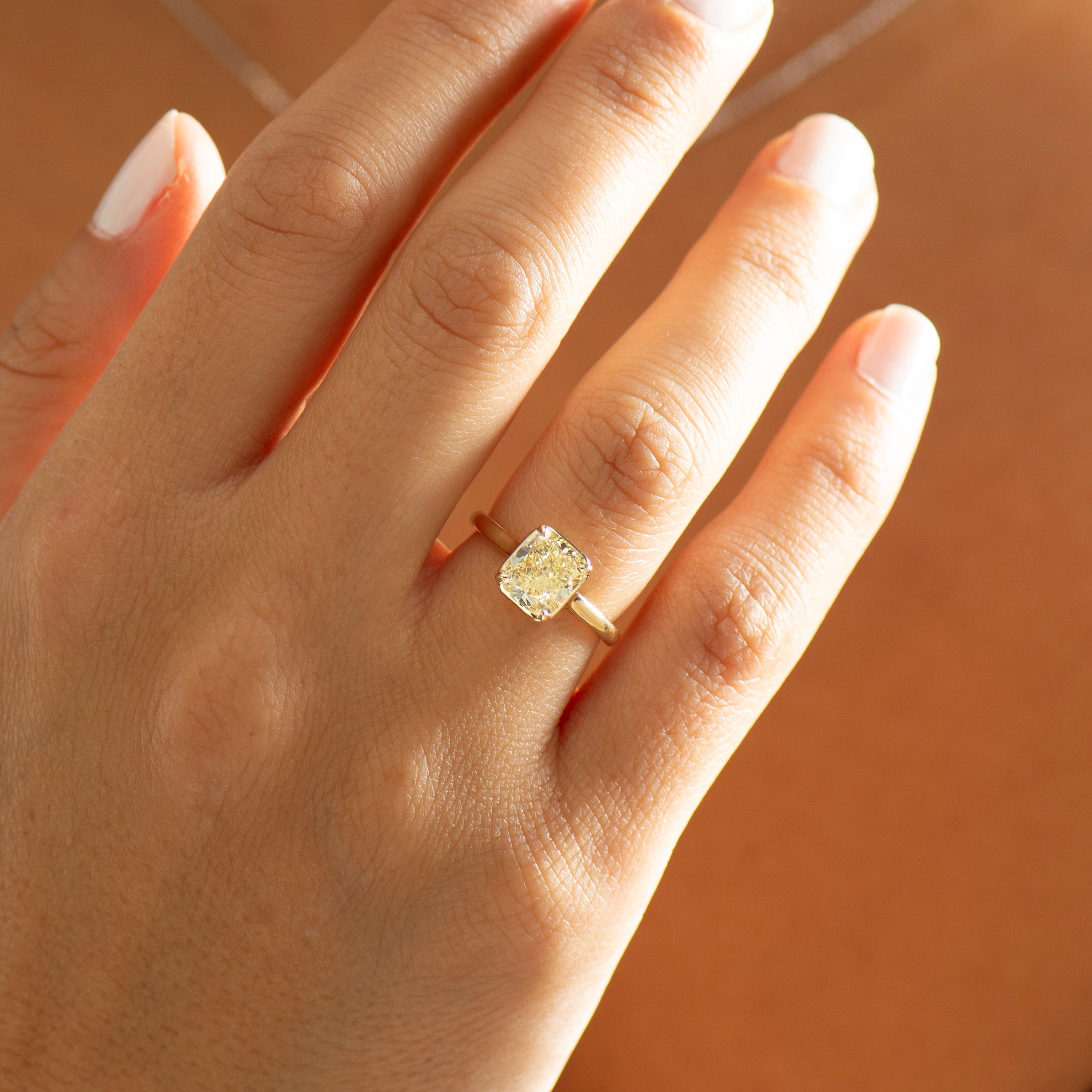 Yellow Radiant Lab Diamond Ring