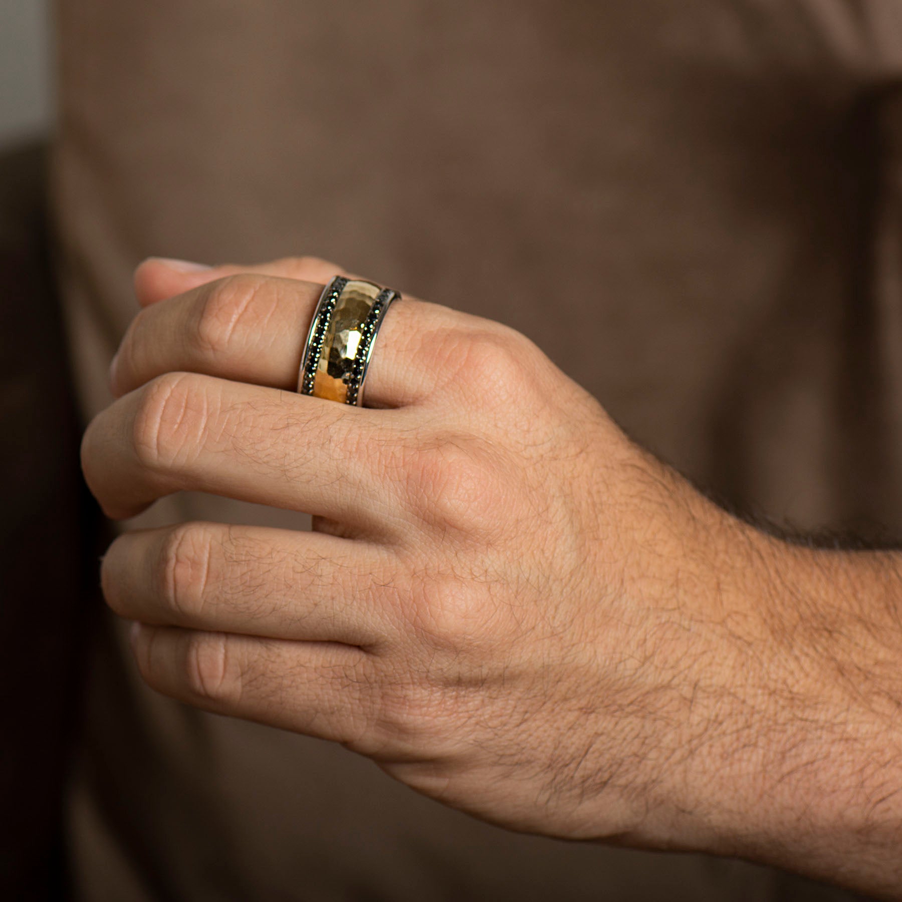 Mens Ring Black Diamonds