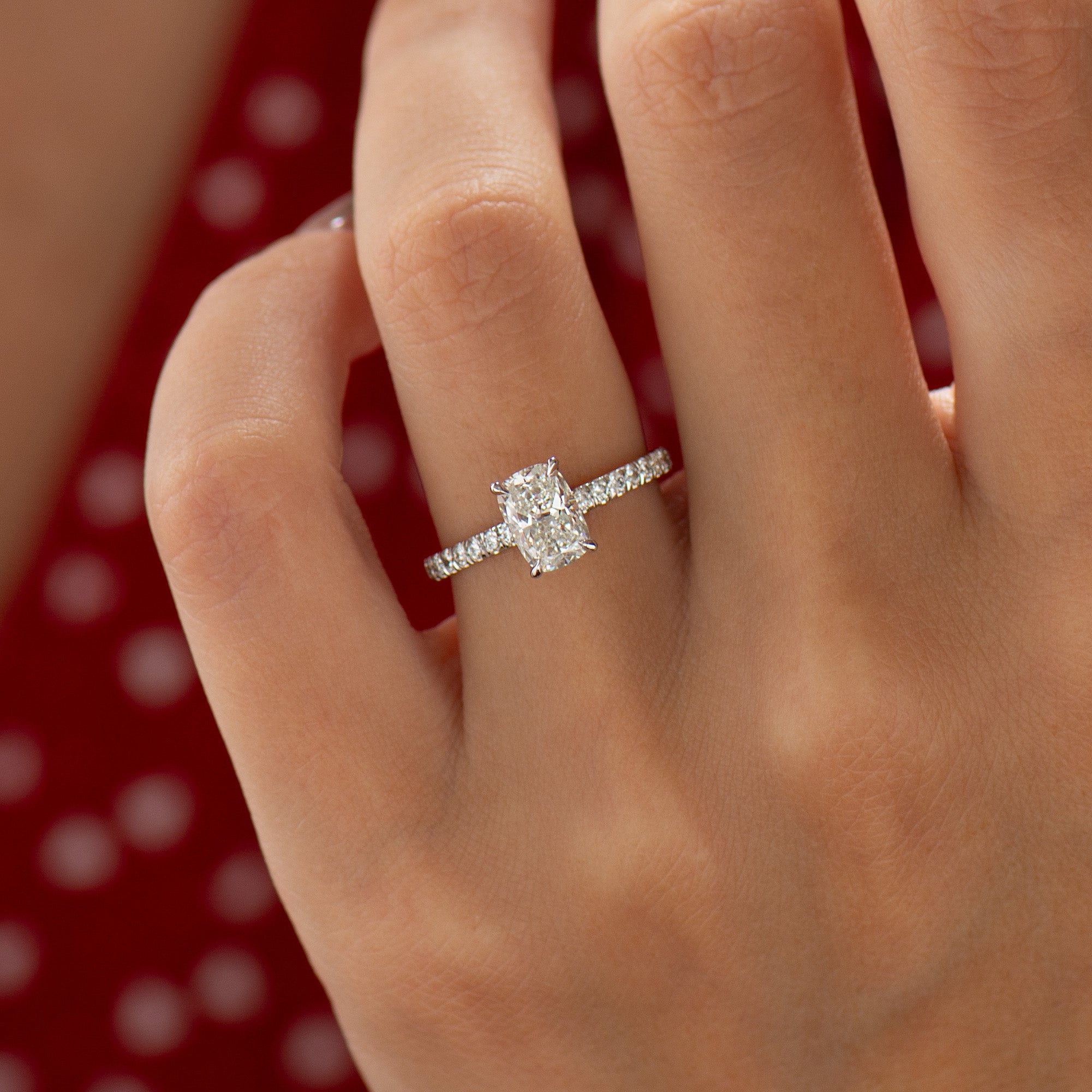 Elongated Cushion Engagement Ring