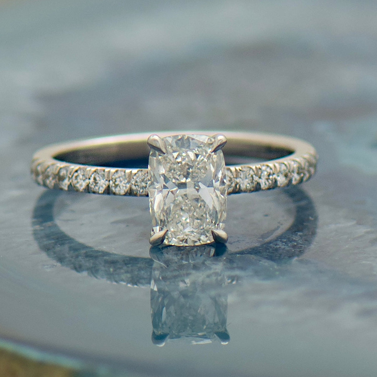 Elongated Cushion Engagement Ring