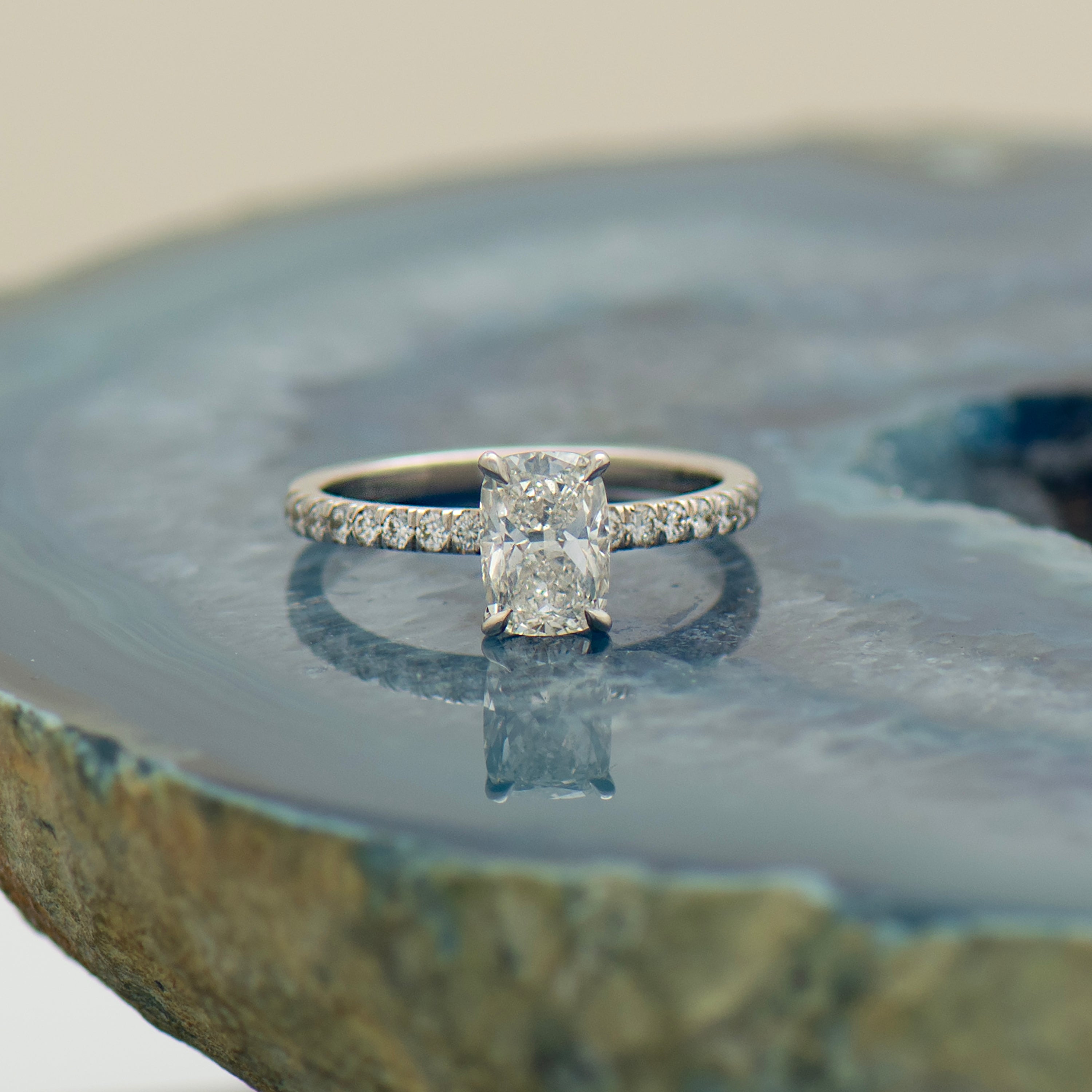Elongated Cushion Engagement Ring