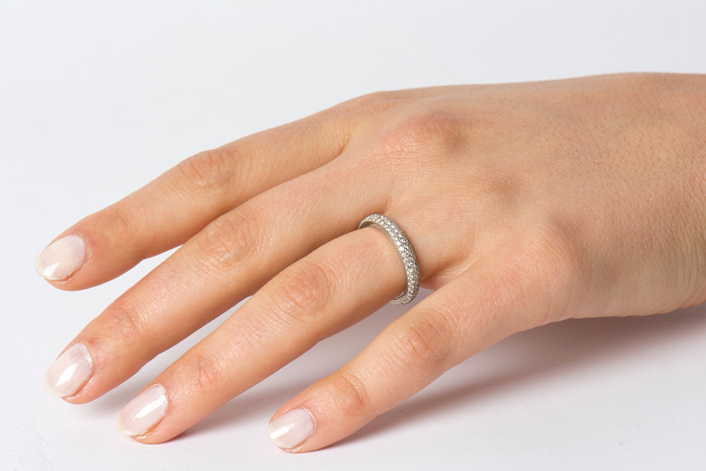 3 Row Micro Pavé Diamond Ring