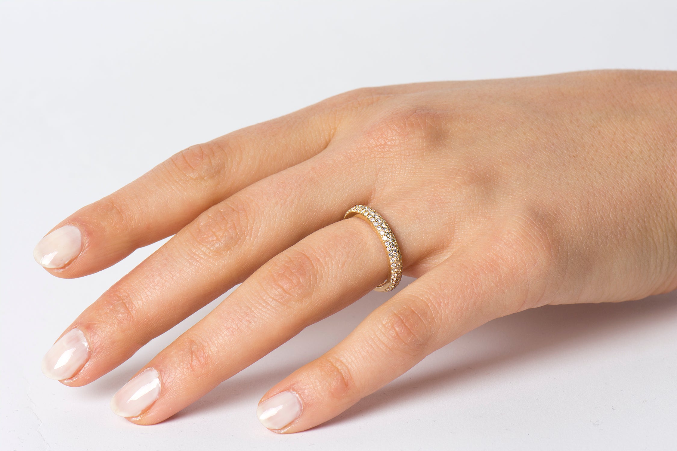 3 Row Micro Pavé Diamond Ring