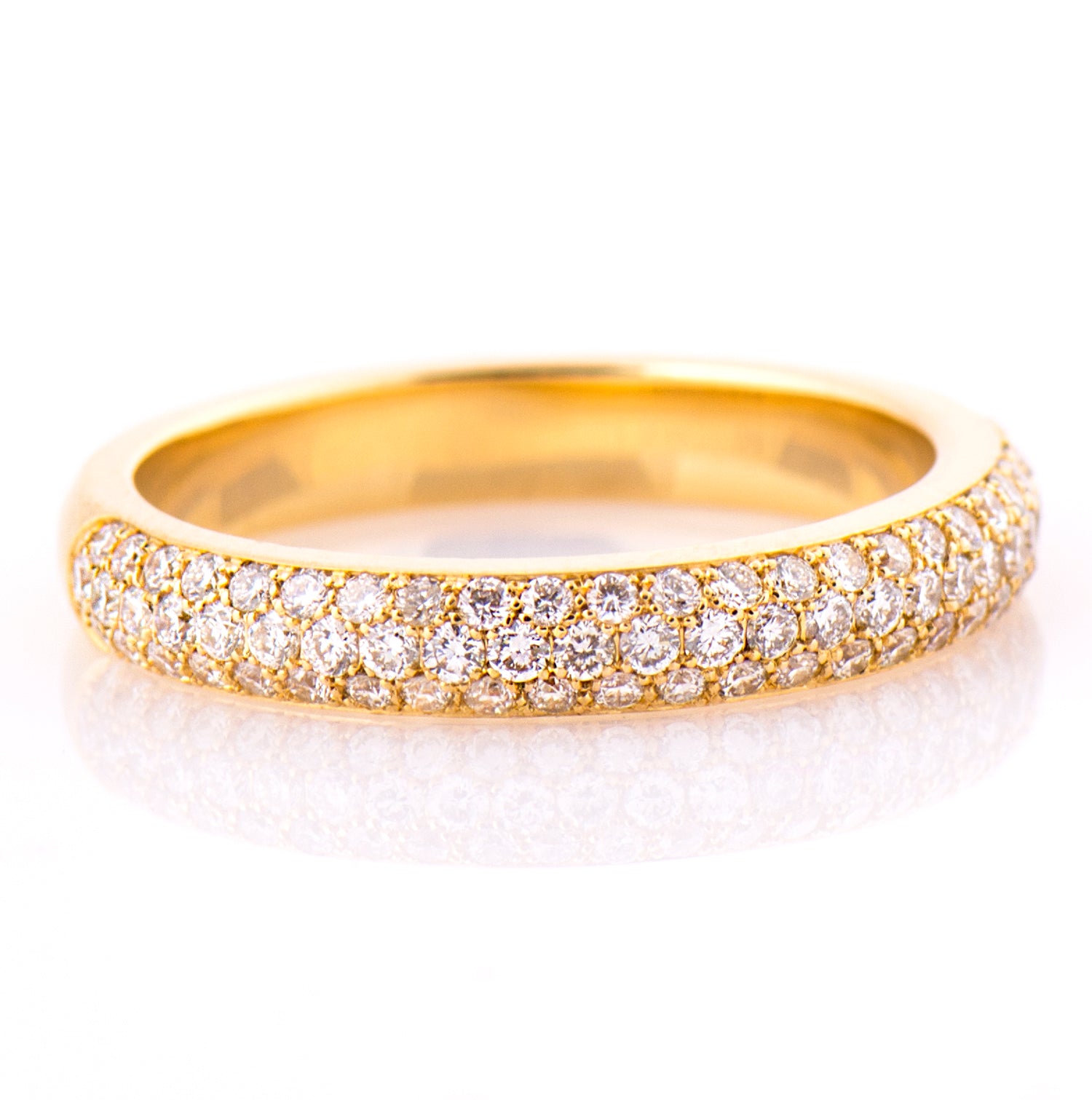 3 Row Micro Pavé Diamond Ring