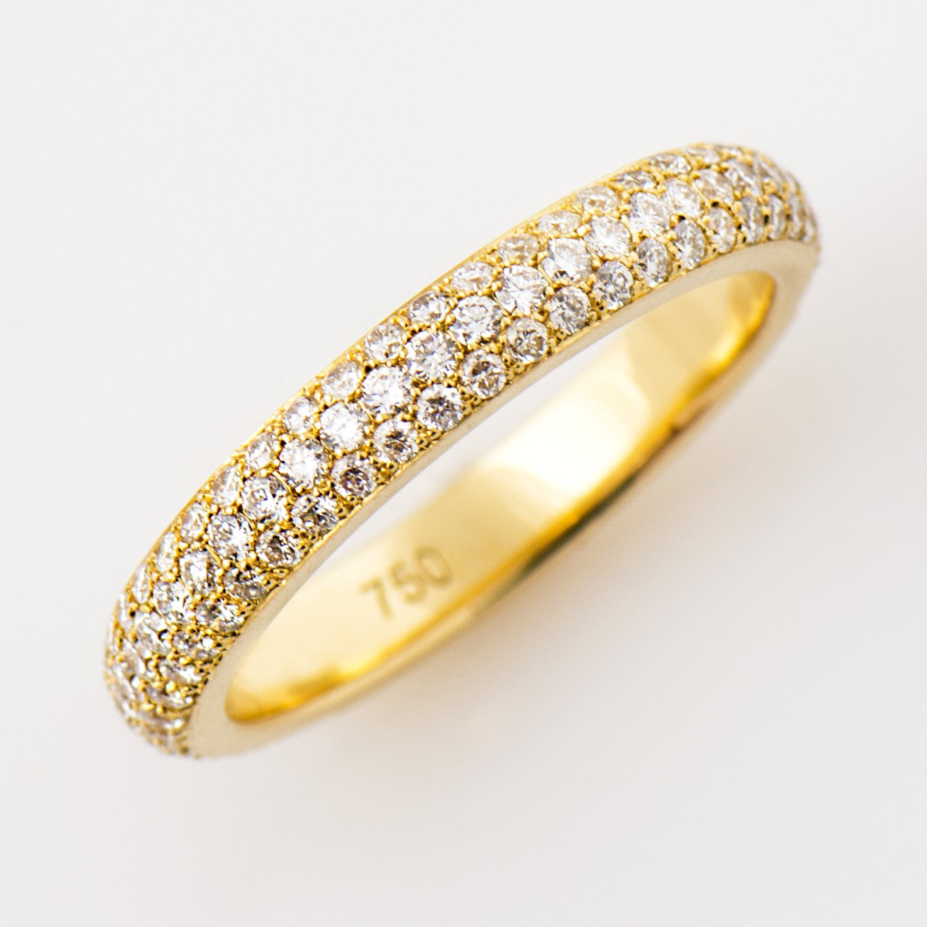 3 Row Micro Pavé Diamond Ring