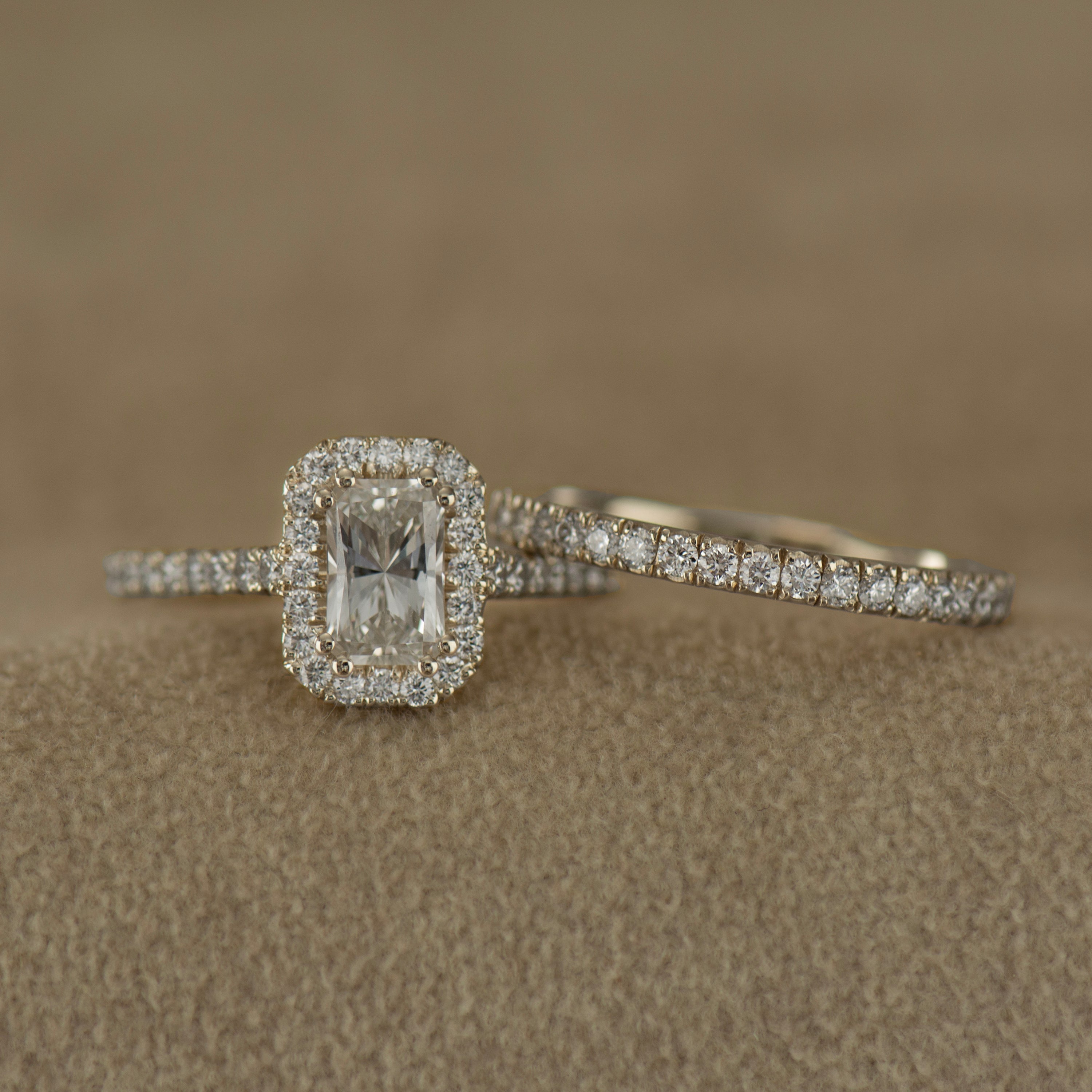Radiant Cut Diamond Halo Ring