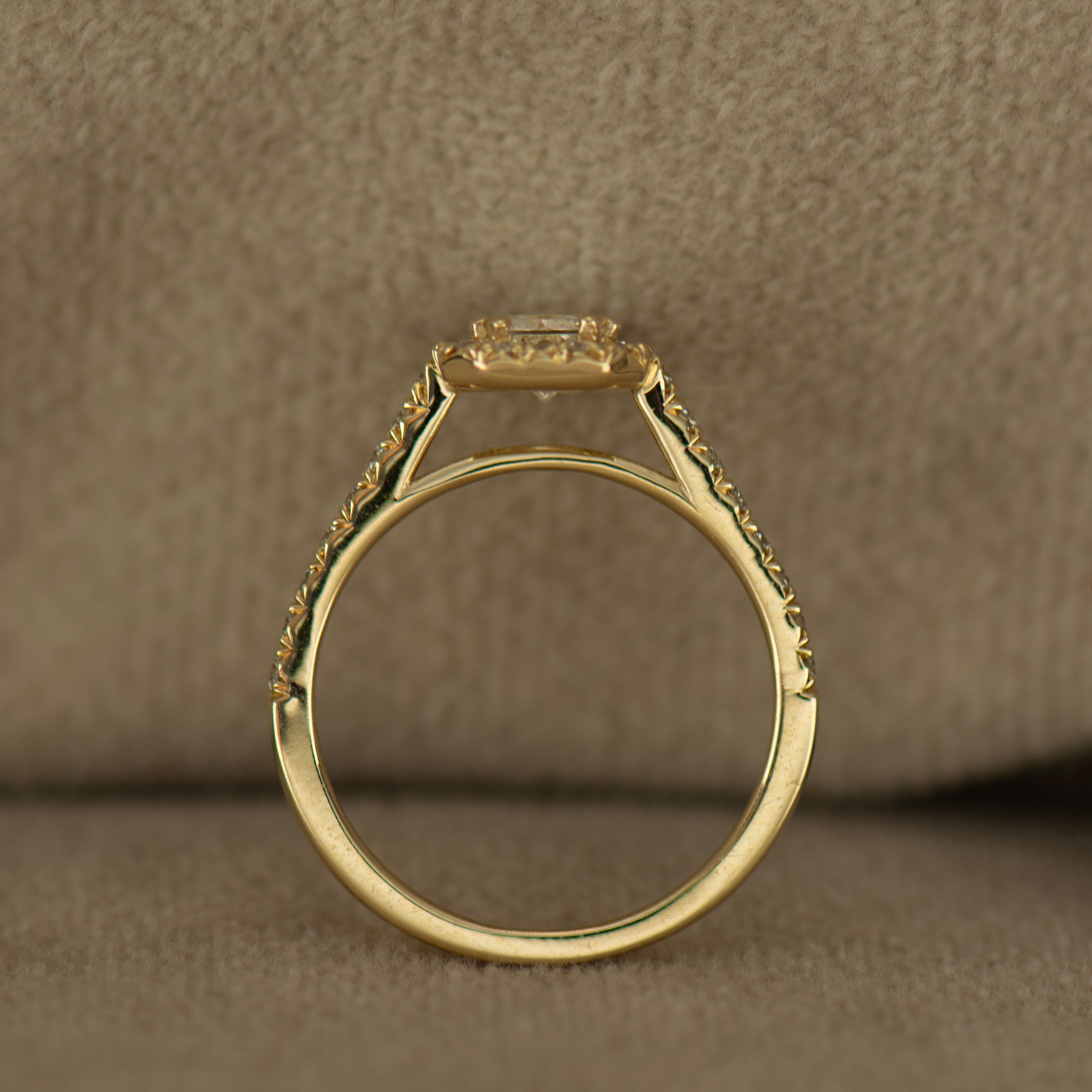 Radiant Cut Diamond Halo Ring