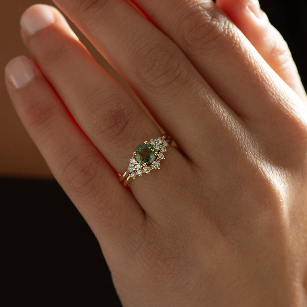 Round Green Sapphire Set
