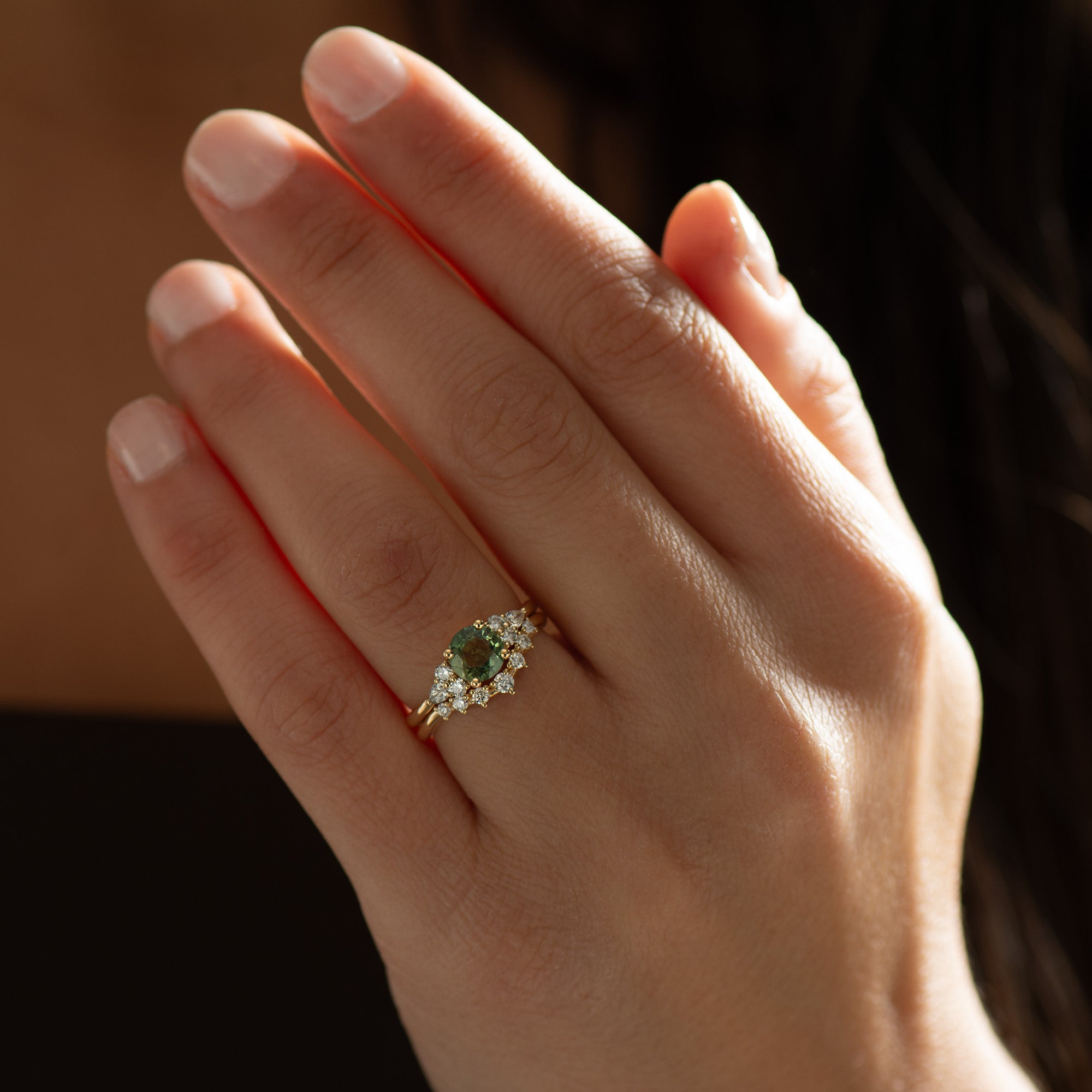 Round Green Sapphire Set